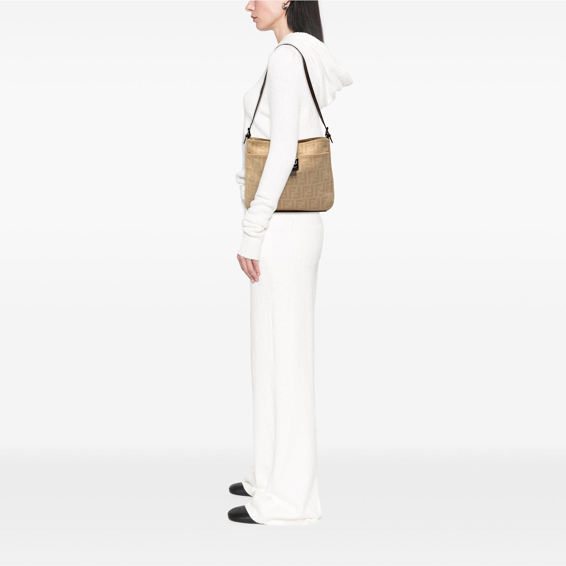 Fendi Zucca Canvas Shoulder Bag