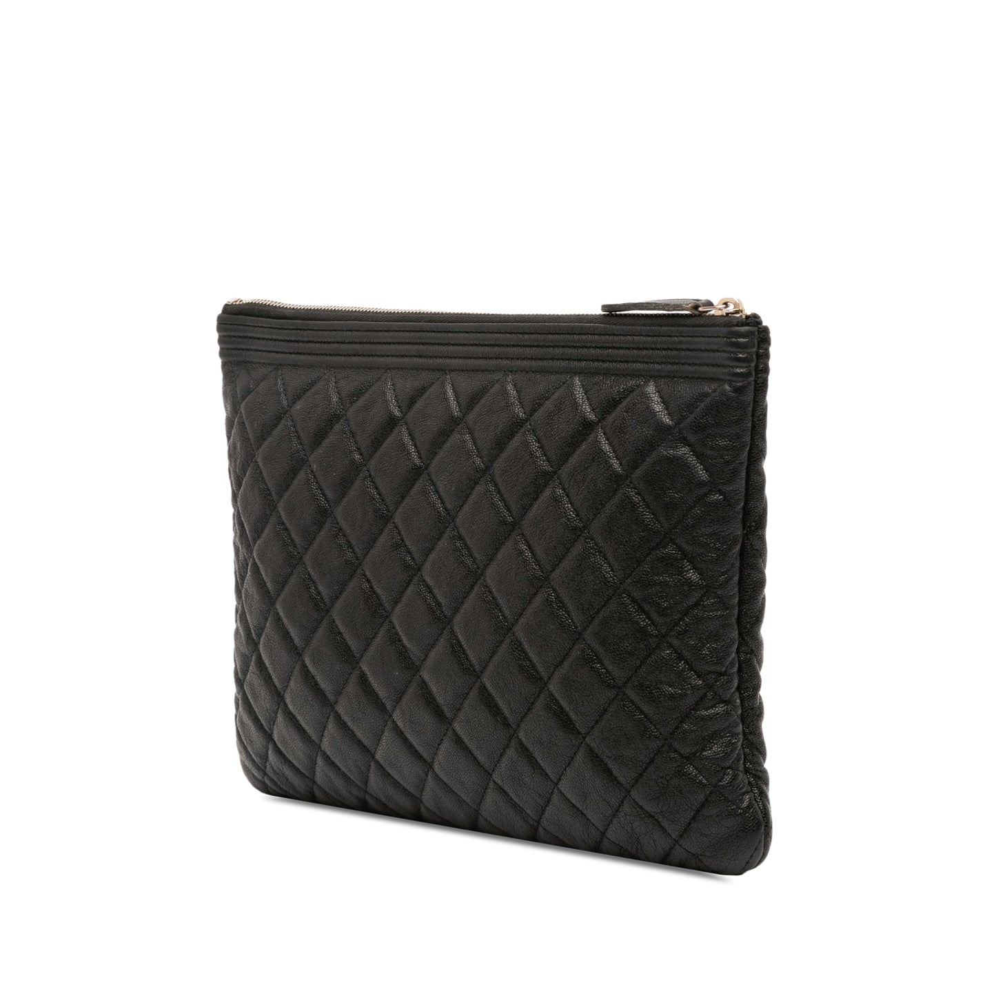 Chanel Medium Quilted Caviar Boy O Case Clutch