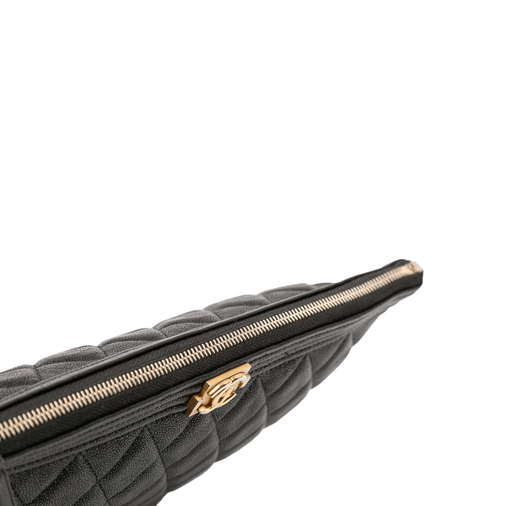 Chanel Medium Quilted Caviar Boy O Case Clutch