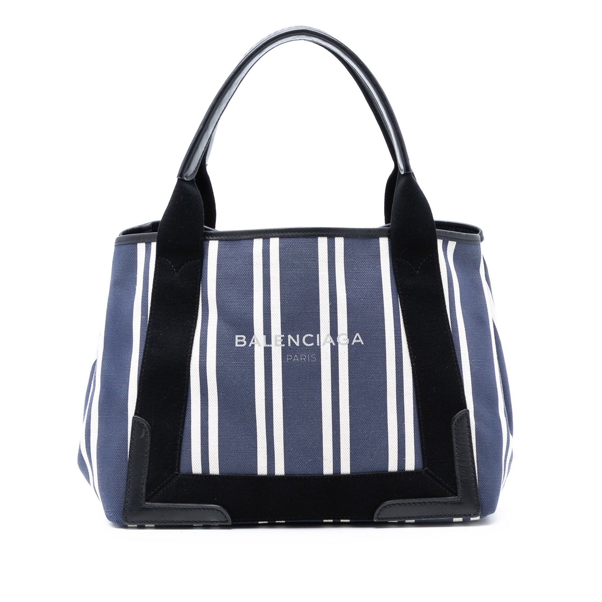 Balenciaga Canvas Striped Navy Cabas S