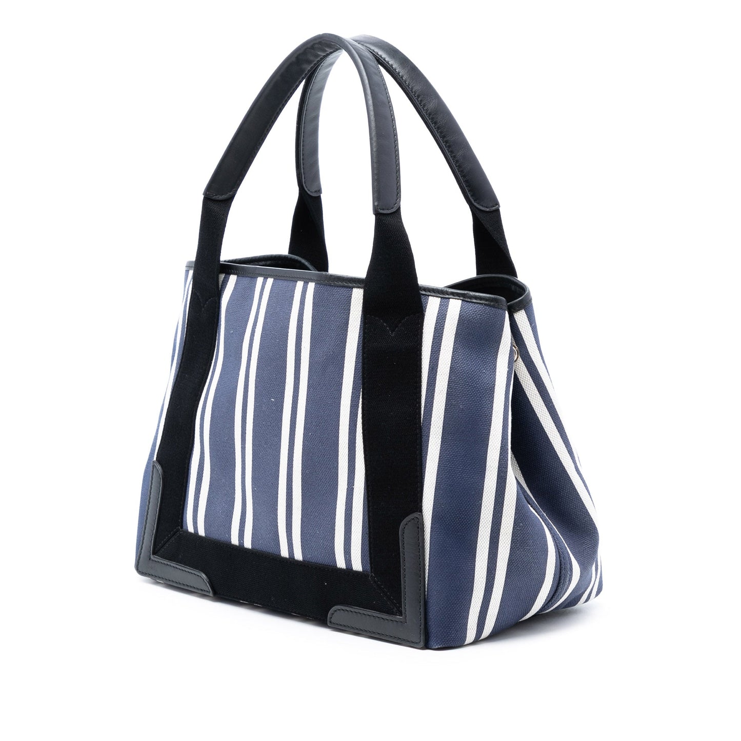 Balenciaga Canvas Striped Navy Cabas S