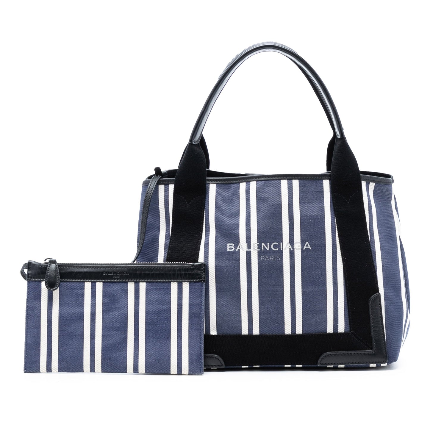 Balenciaga Canvas Striped Navy Cabas S