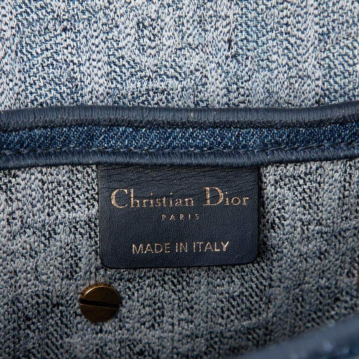 Dior Oblique Embroidered Denim Saddle Bag — Blue