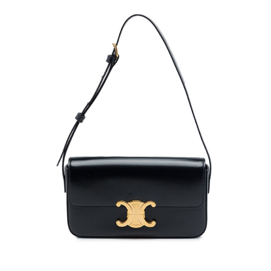 Celine Shiny Calfskin Triomphe Claude Shoulder Bag