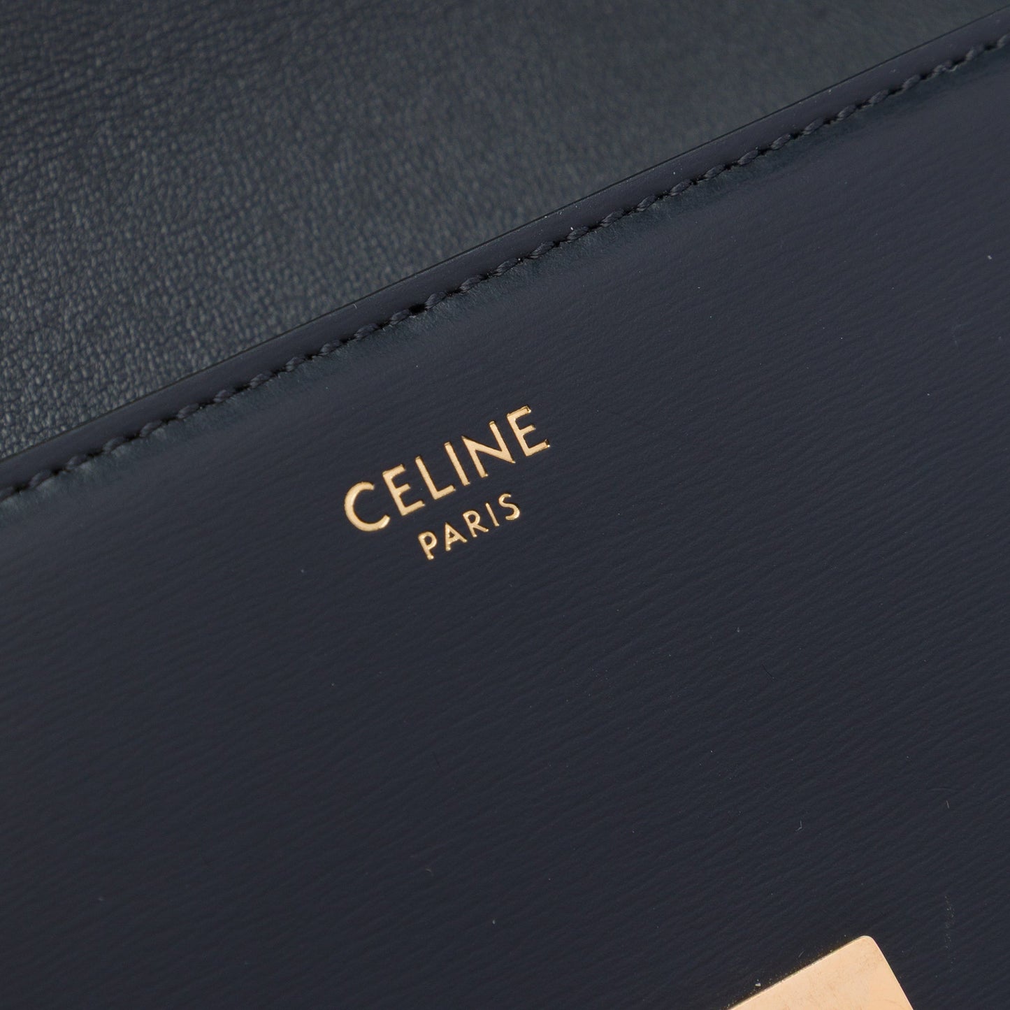 Celine Shiny Calfskin Triomphe Claude Shoulder Bag