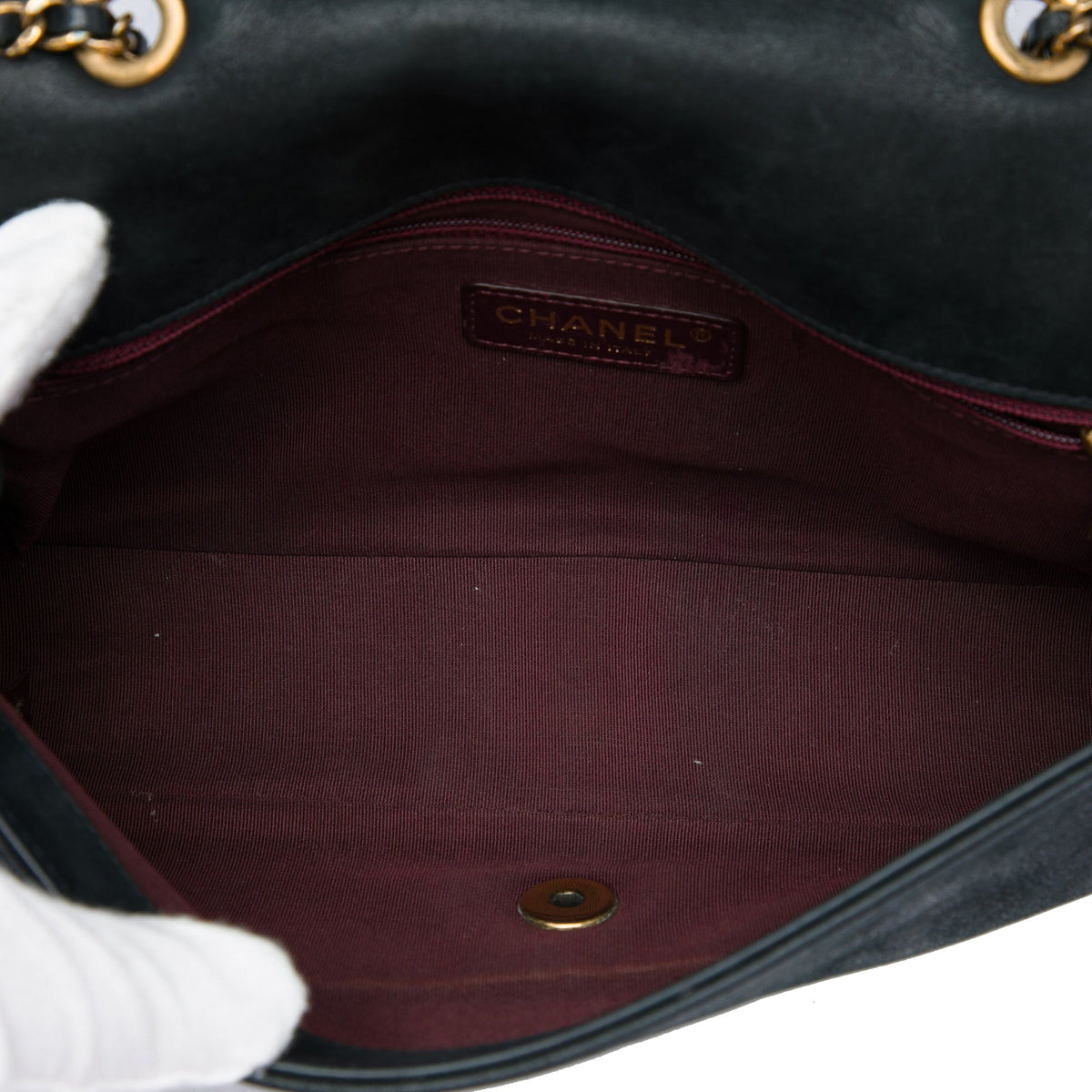 Chanel CC Quilted Iridescent Calfskin Whipstitch Single Flap
