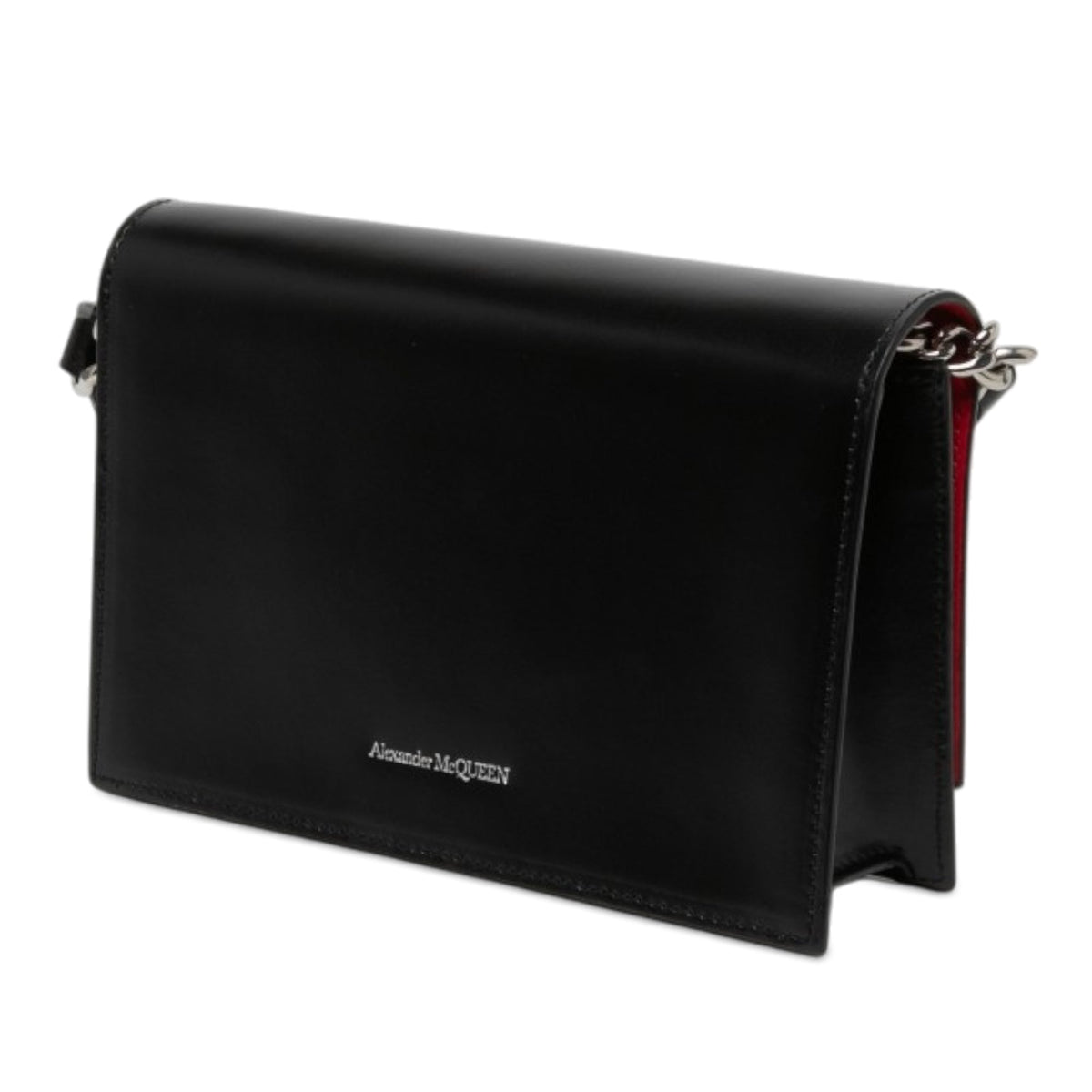 Alexander McQueen Leather Biker Skull Shoulder Bag — Black