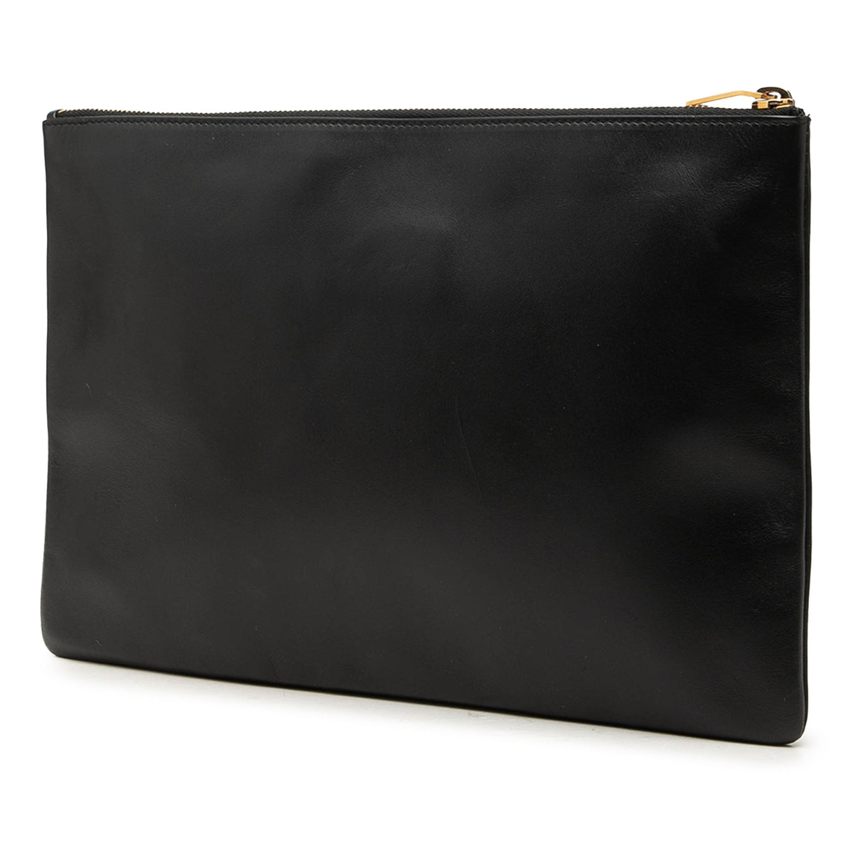 Saint Laurent Leather Zip Clutch