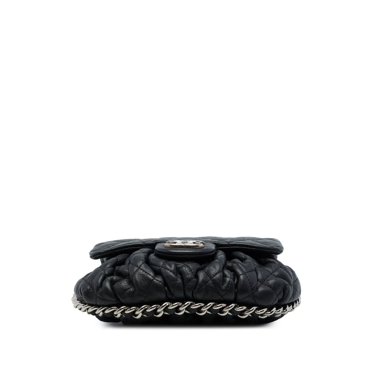 Chanel Mini Quilted Lambskin Chain Around Flap — Black