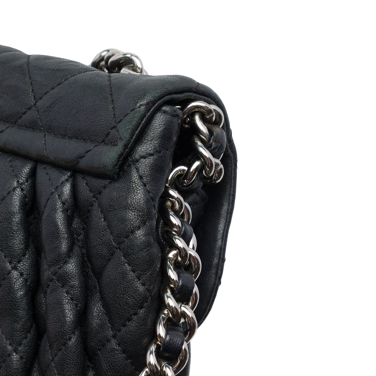 Chanel Mini Quilted Lambskin Chain Around Flap — Black