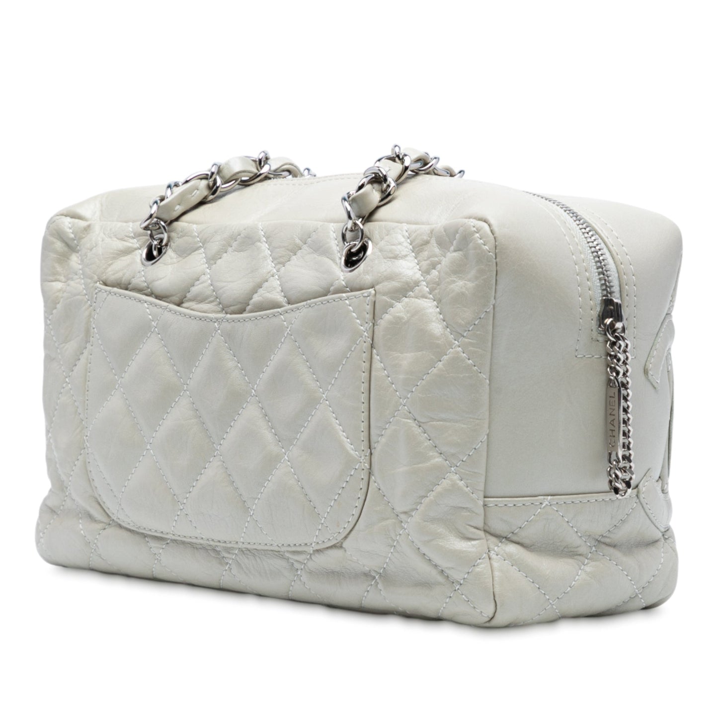 Chanel Quilted Aged Calfskin Cotton Club Bowler Bag