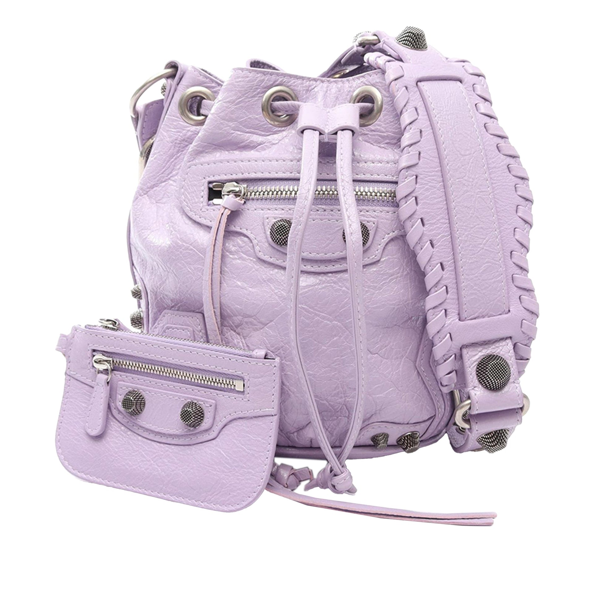 Balenciaga Lambskin Le Cagole Bucket Bag XS