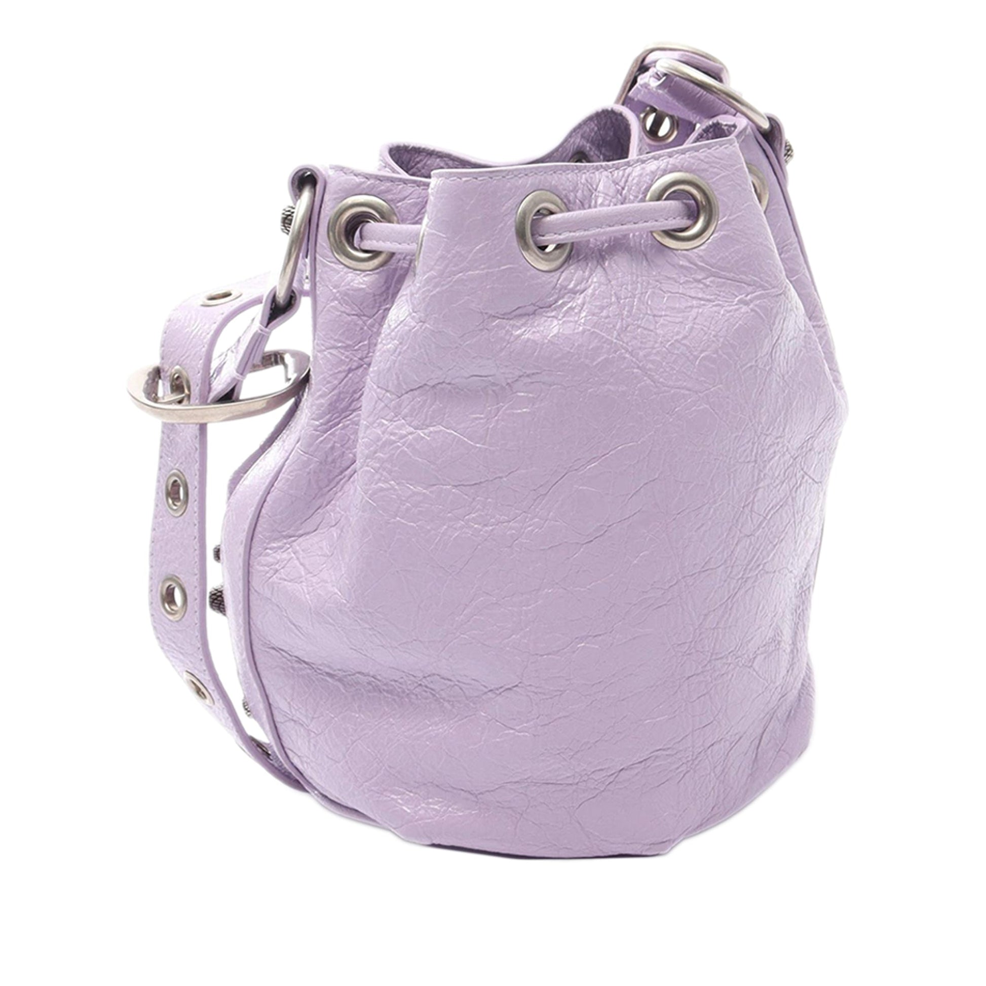 Balenciaga Lambskin Le Cagole Bucket Bag XS