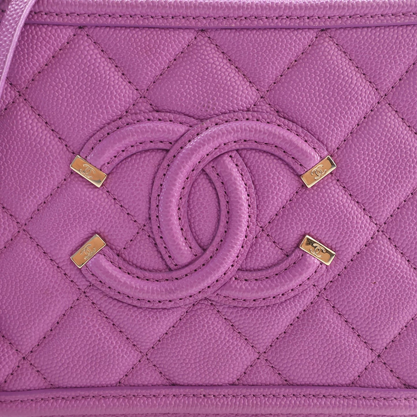 Chanel Small Caviar CC Filigree Vanity Case