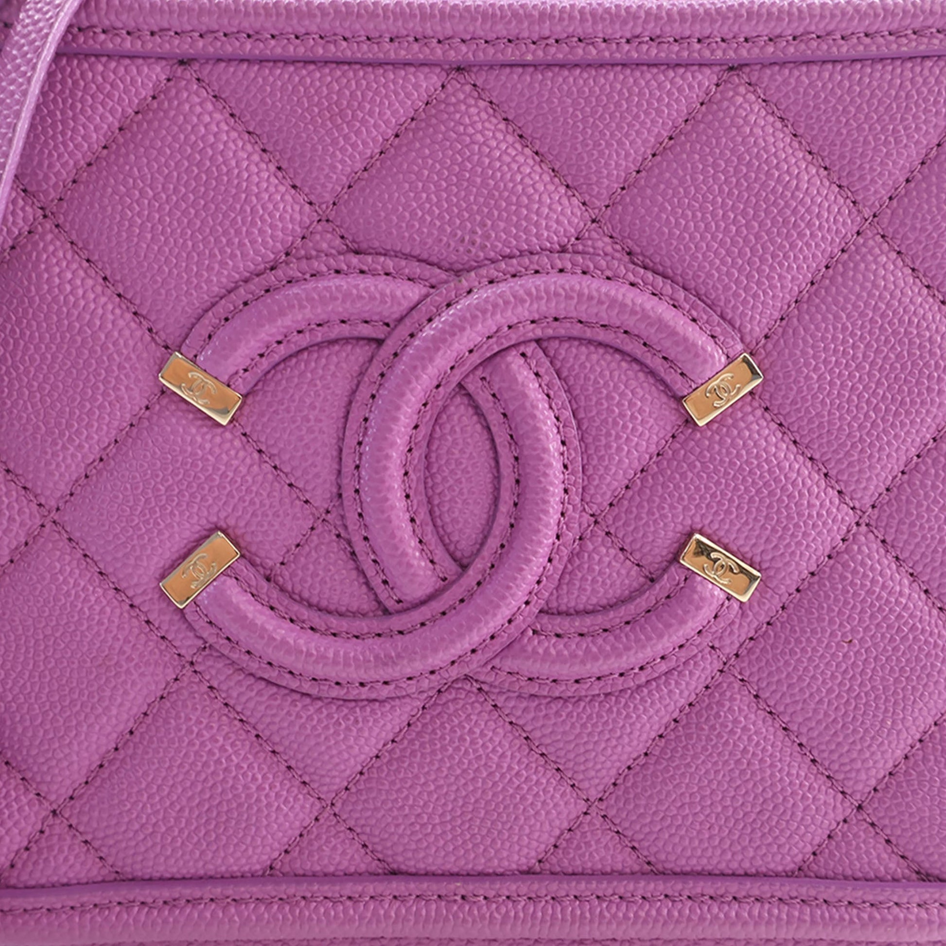 Chanel Small Caviar CC Filigree Vanity Case