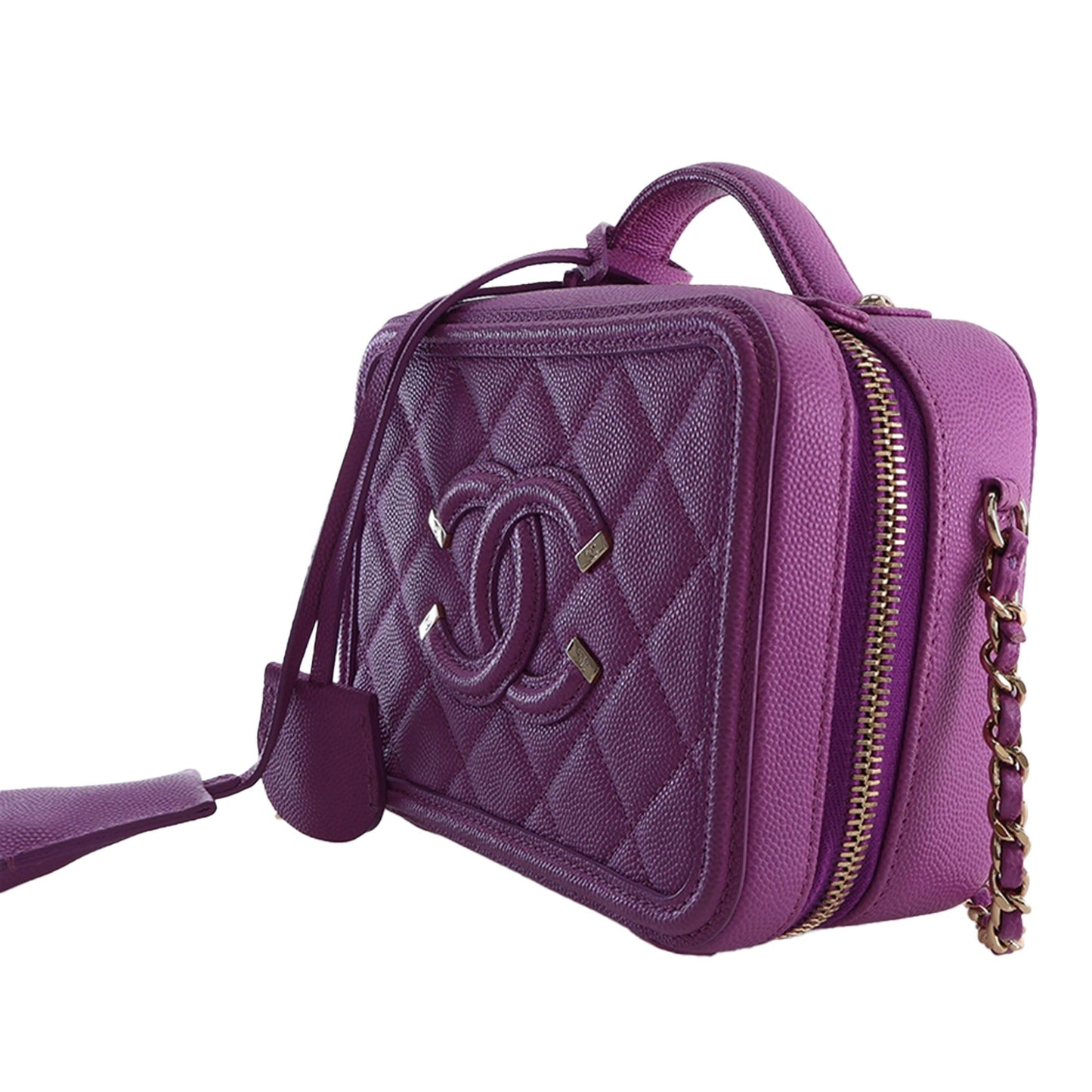 Chanel Small Caviar CC Filigree Vanity Case