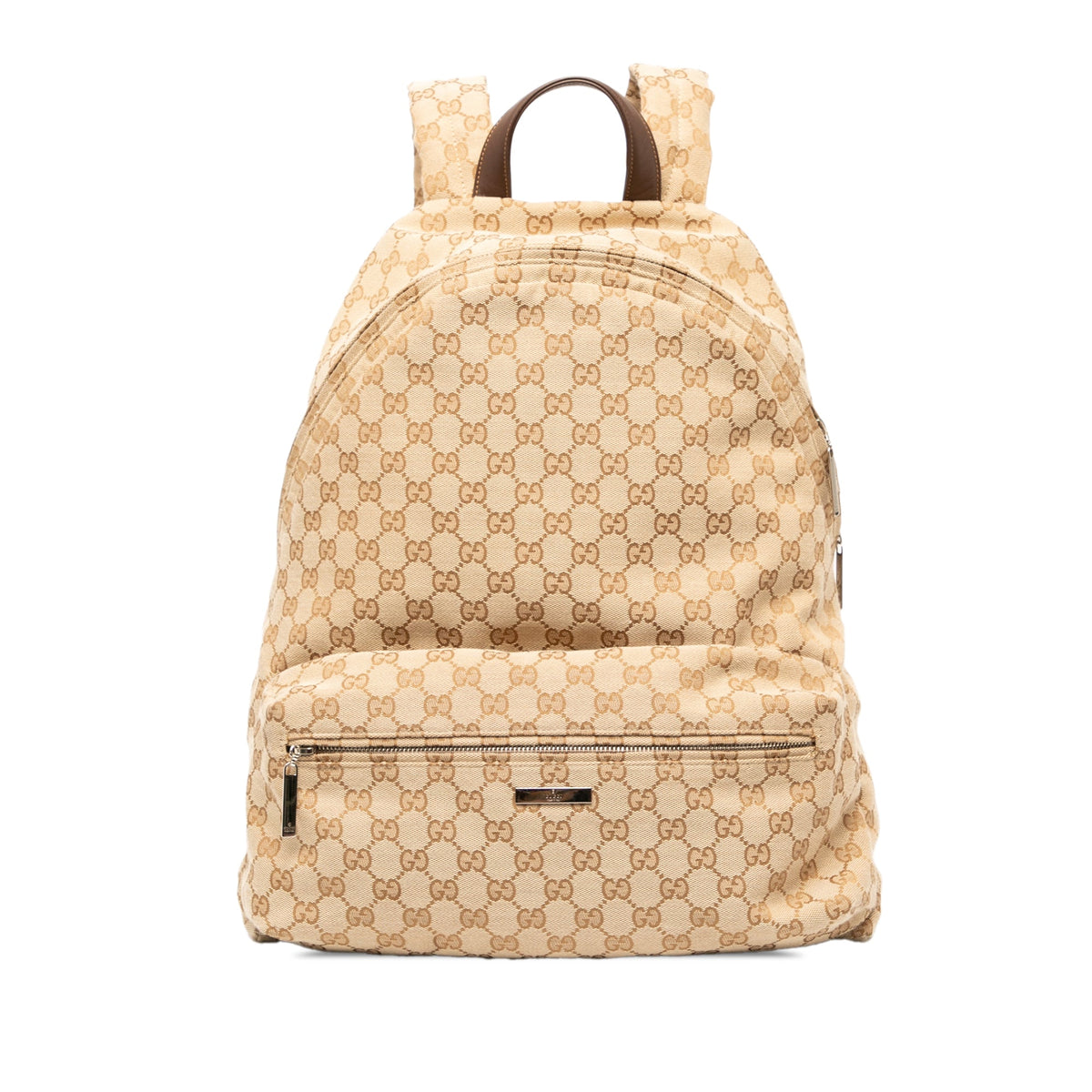 Gucci Large GG Canvas Web Tag Backpack — Beige