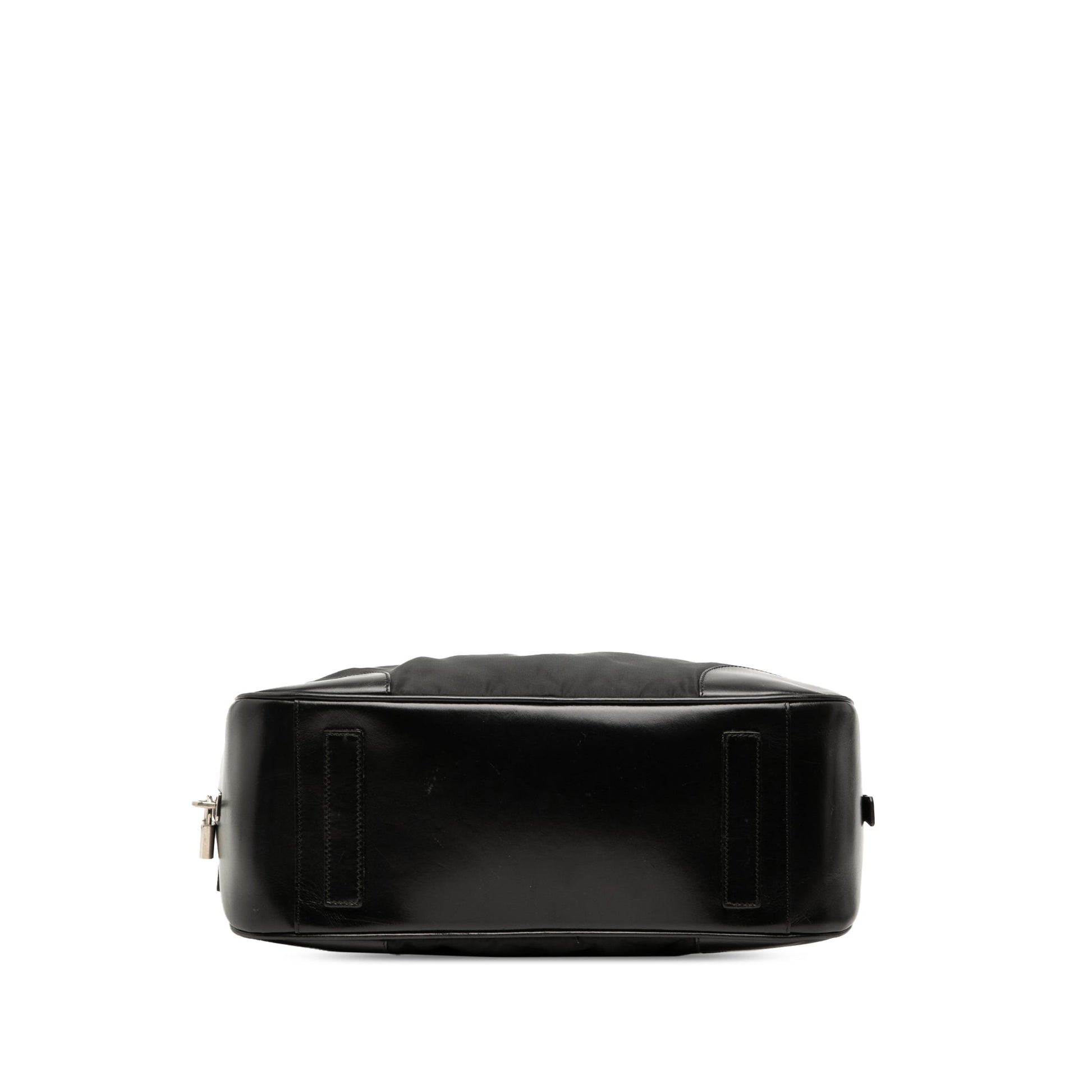 Prada Soft Calf Trimmed Tessuto Bauletto Bag