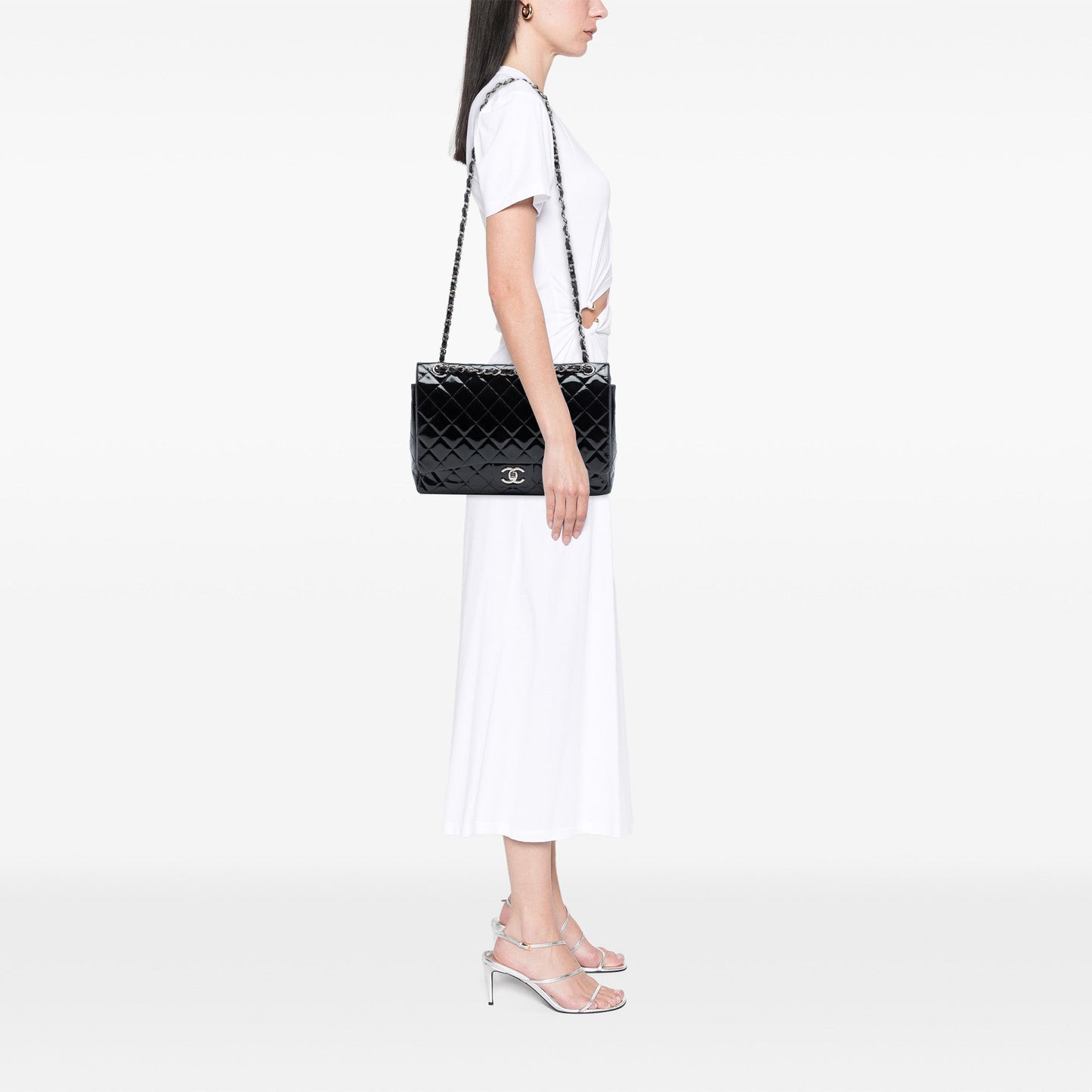 Chanel Maxi Classic Patent Double Flap