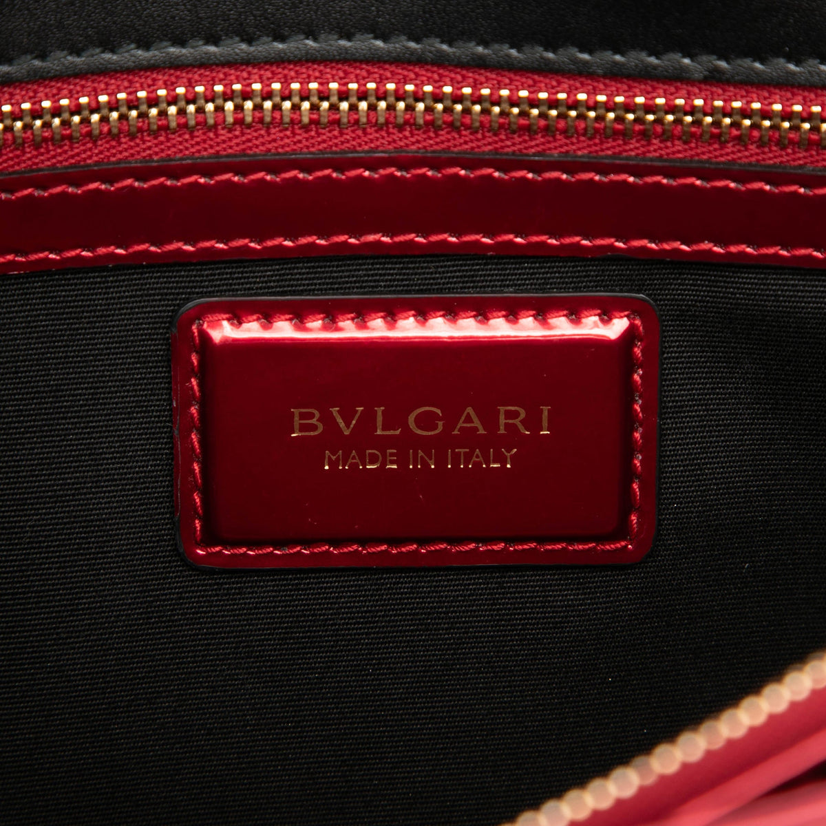 Bvlgari Medium Patent Serpenti Forever Shoulder Bag — Red
