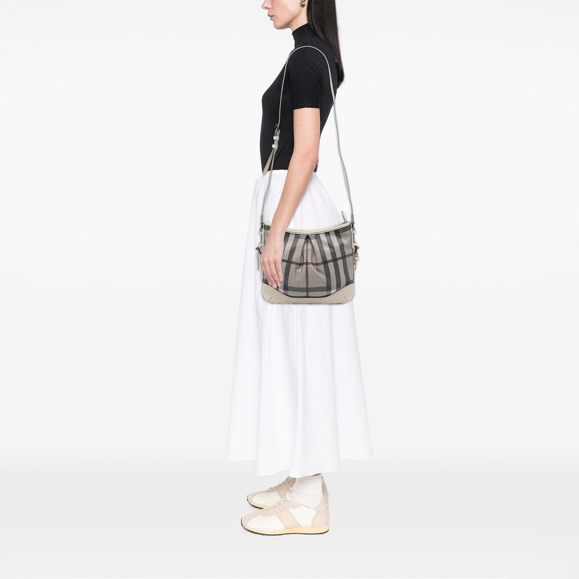 Burberry Smoke Check Coated Canvas Hartham Crossbody