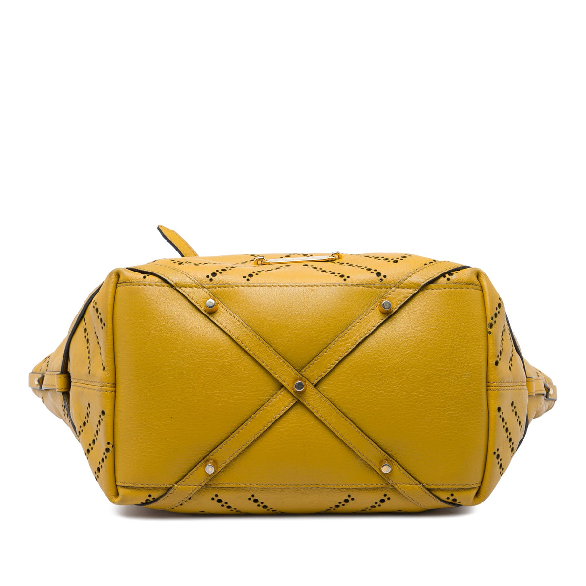 Burberry Medium Perforated Leather Salisbury Tote — Yellow