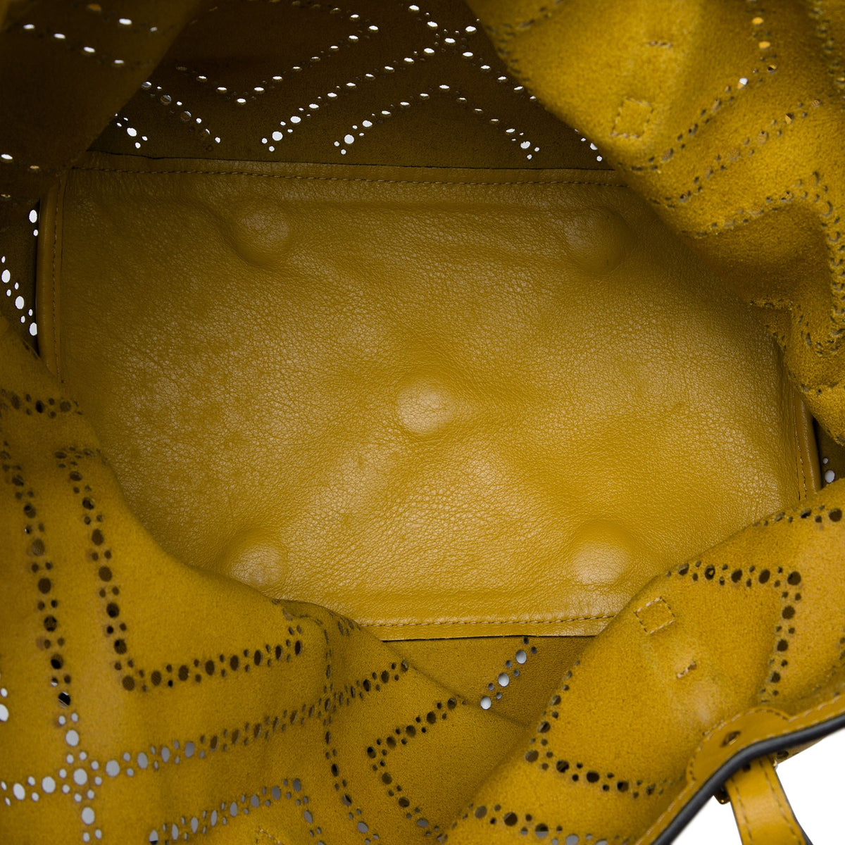Burberry Medium Perforated Leather Salisbury Tote — Yellow
