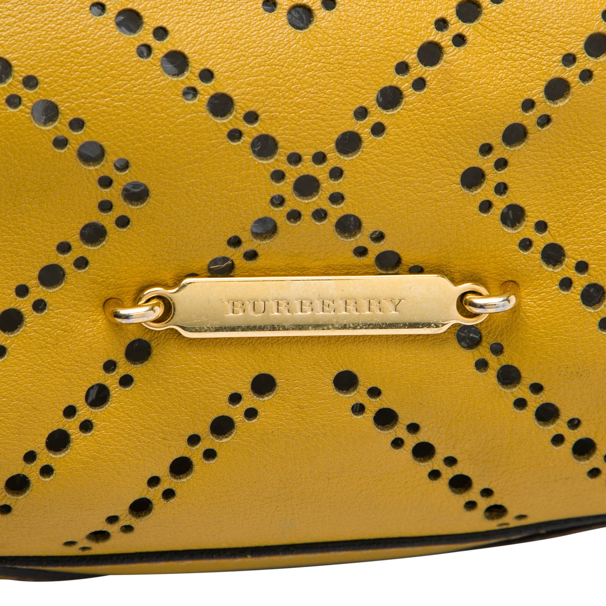 Burberry Medium Perforated Leather Salisbury Tote — Yellow