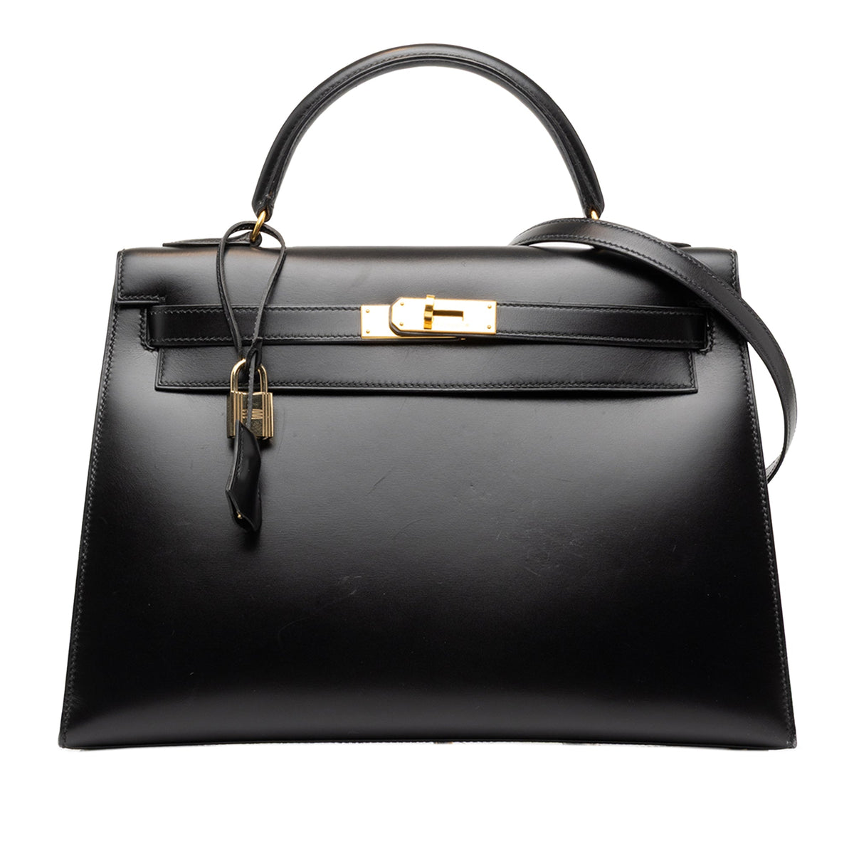 Hermès Box Calf Kelly Sellier 32 — Black