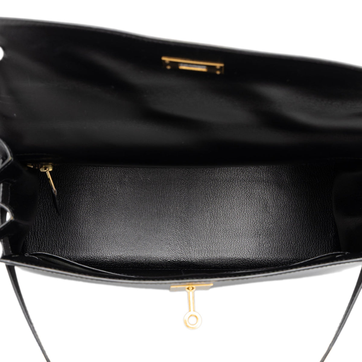 Hermès Box Calf Kelly Sellier 32 — Black