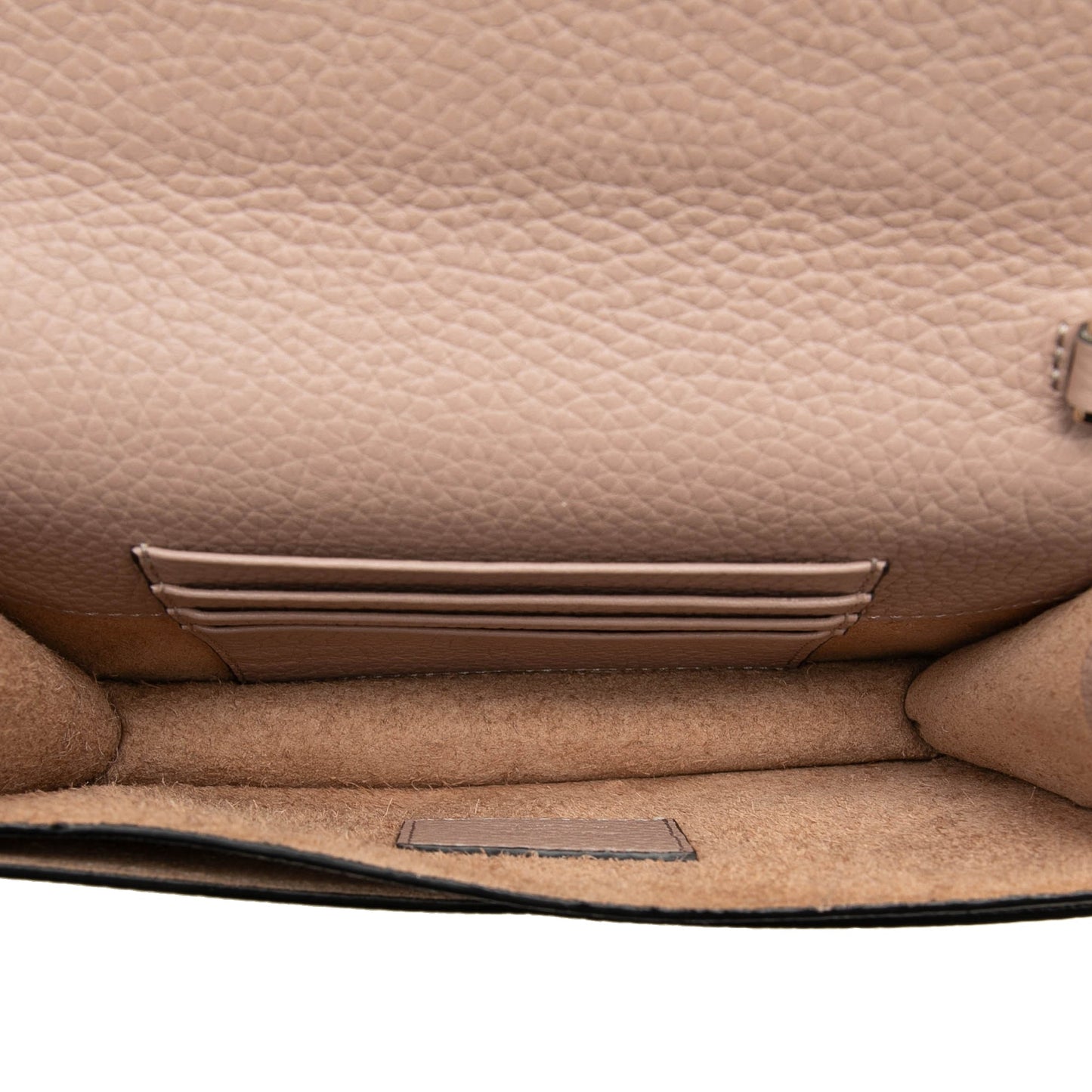 Valentino Pebbled Calfskin Rockstud Envelope Wallet on Chain
