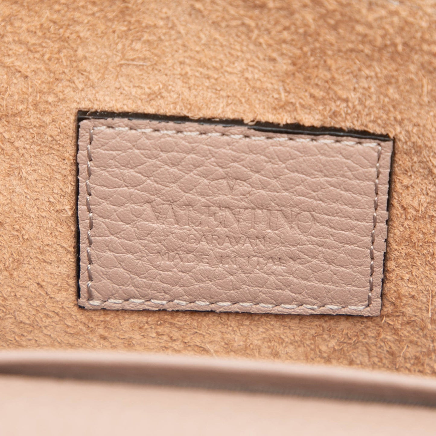 Valentino Pebbled Calfskin Rockstud Envelope Wallet on Chain