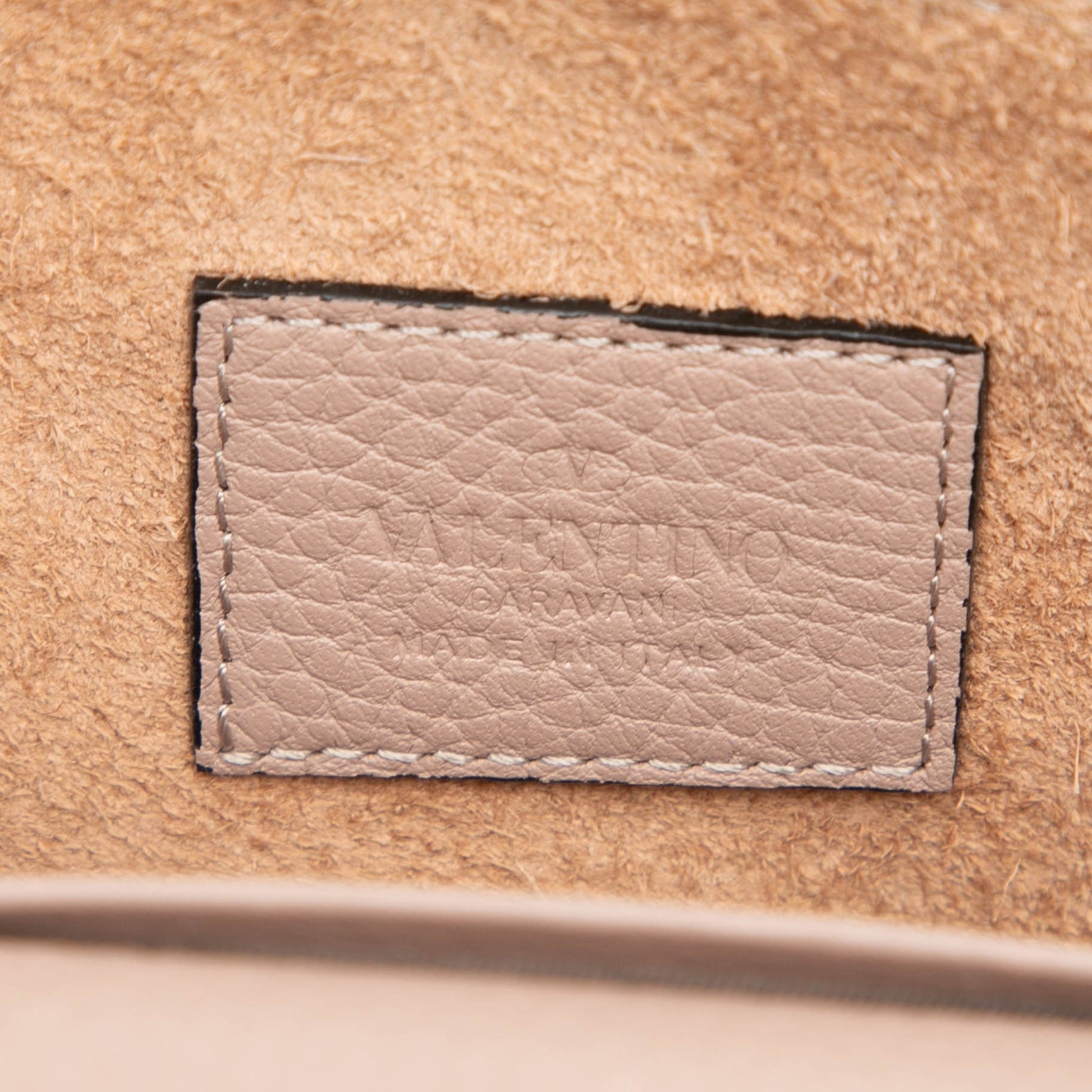 Valentino Pebbled Calfskin Rockstud Envelope Wallet on Chain