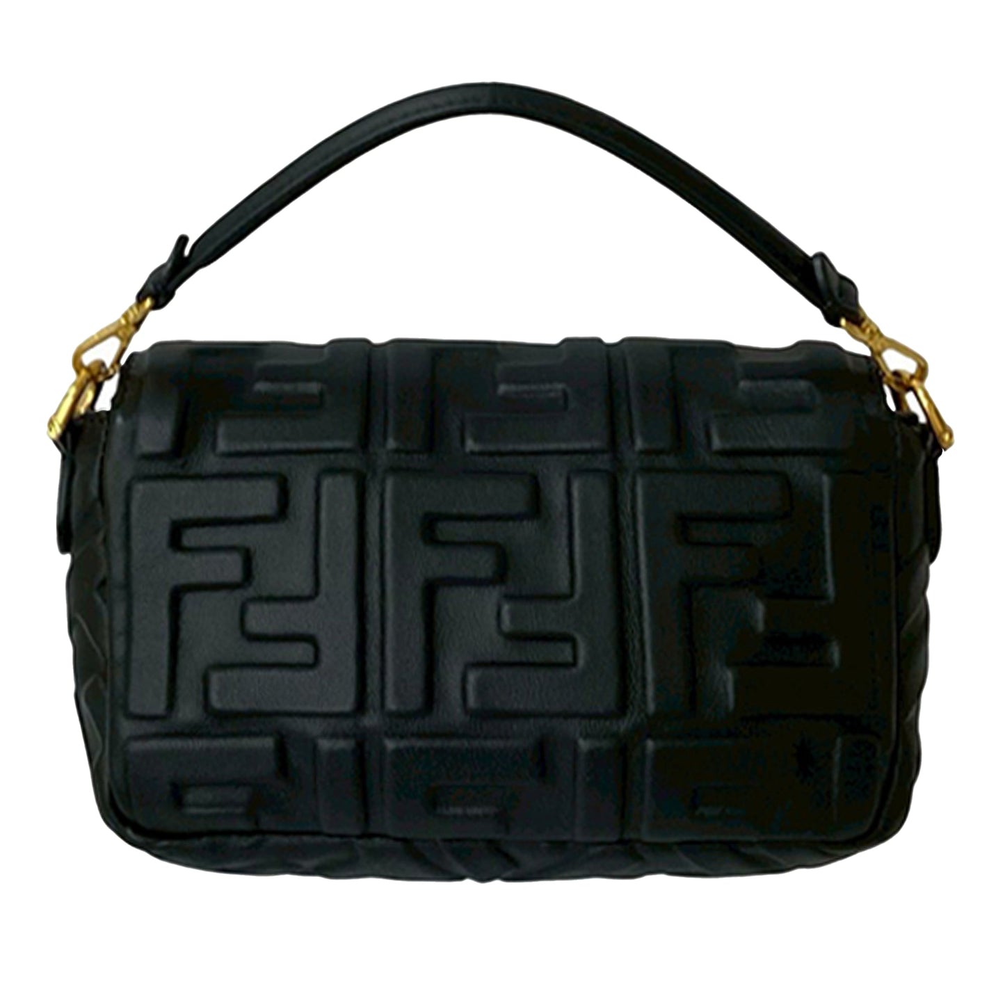 Fendi Mini Zucca Embossed Leather Baguette Satchel