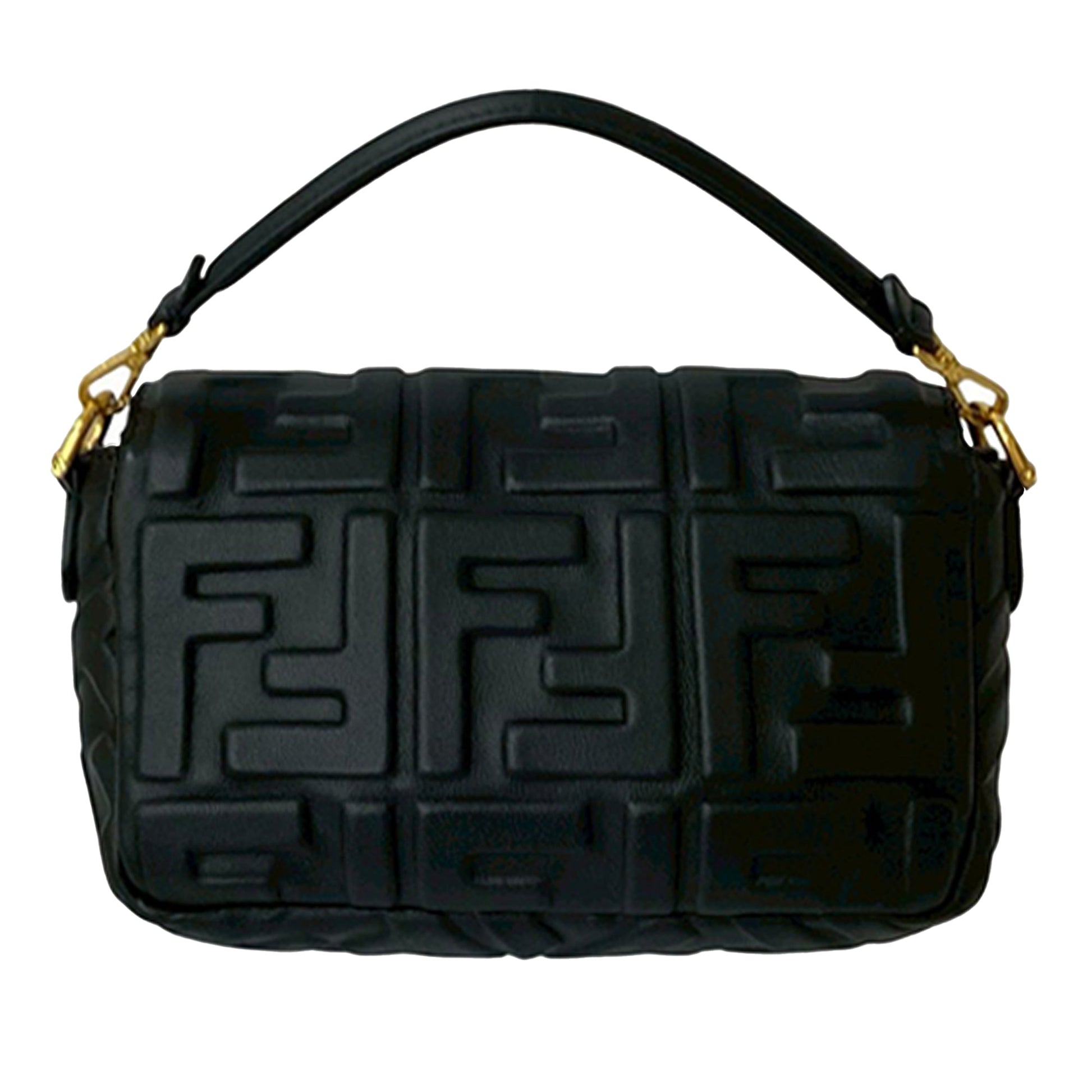 Fendi Mini Zucca Embossed Leather Baguette Satchel