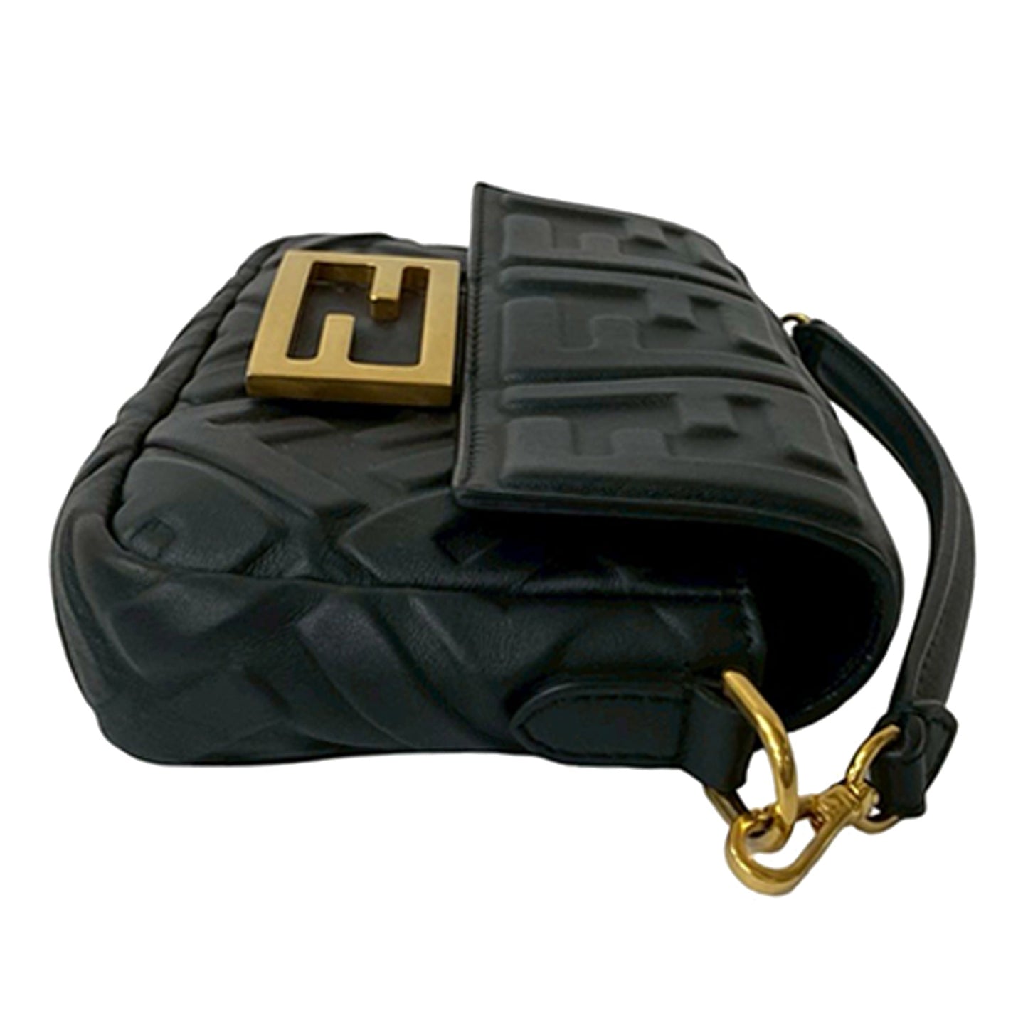 Fendi Mini Zucca Embossed Leather Baguette Satchel
