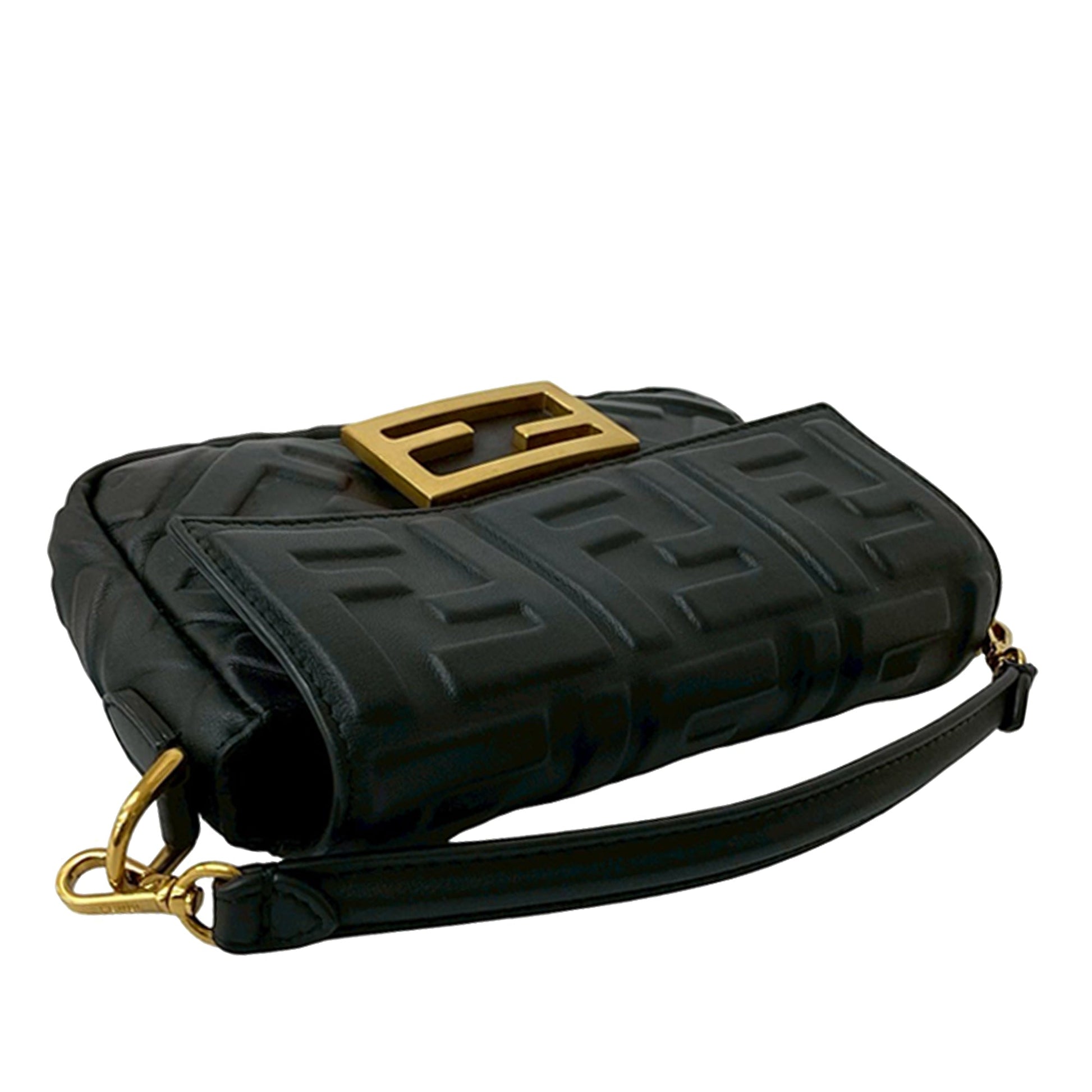 Fendi Mini Zucca Embossed Leather Baguette Satchel