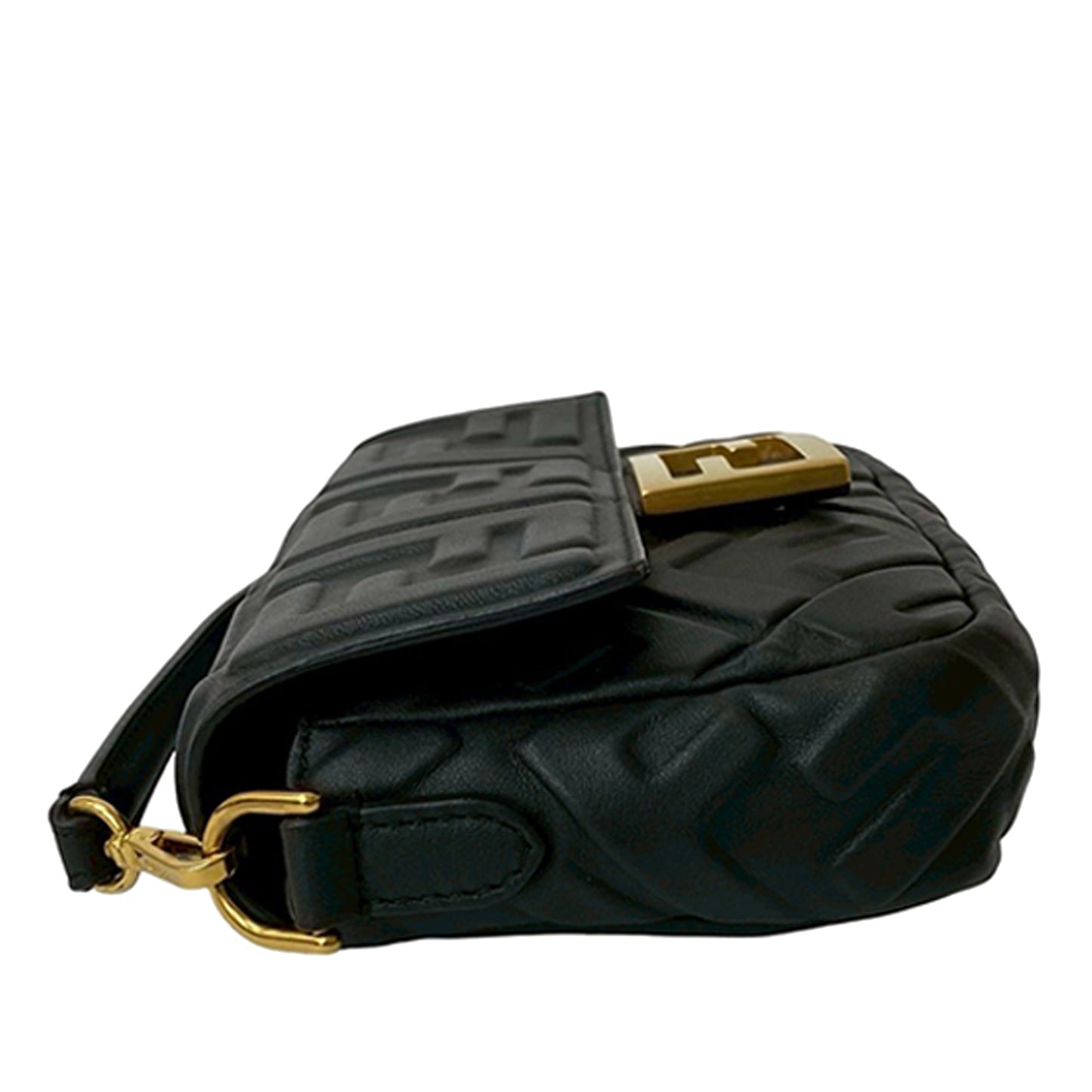 Fendi Mini Zucca Embossed Leather Baguette Satchel