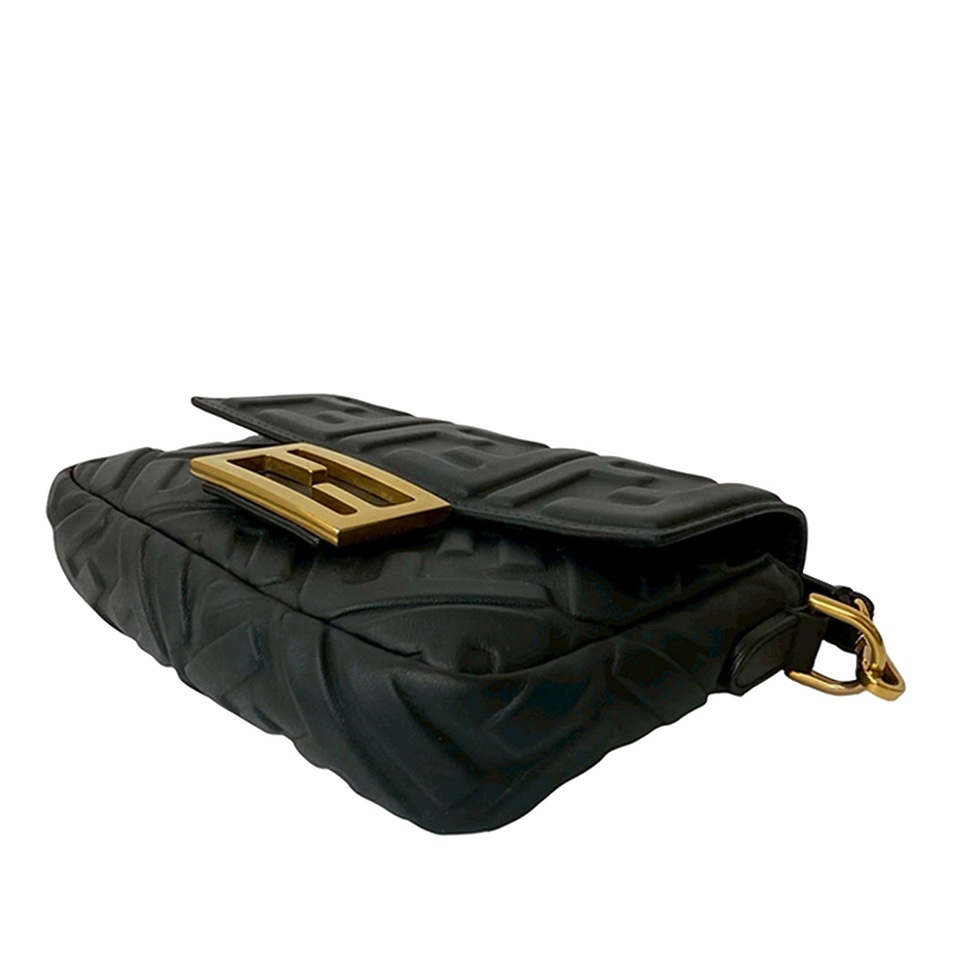 Fendi Mini Zucca Embossed Leather Baguette Satchel