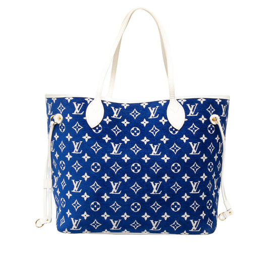 Louis Vuitton LV Match Monogram Jacquard Velvet Neverfull MM — Blue