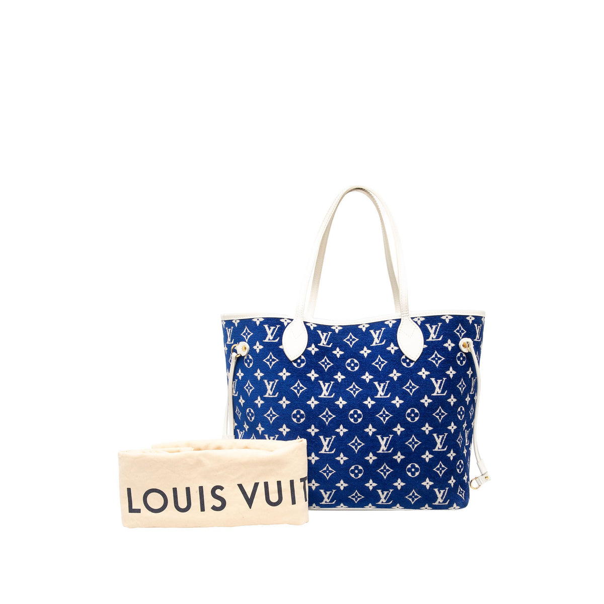 Louis Vuitton LV Match Monogram Jacquard Velvet Neverfull MM — Blue