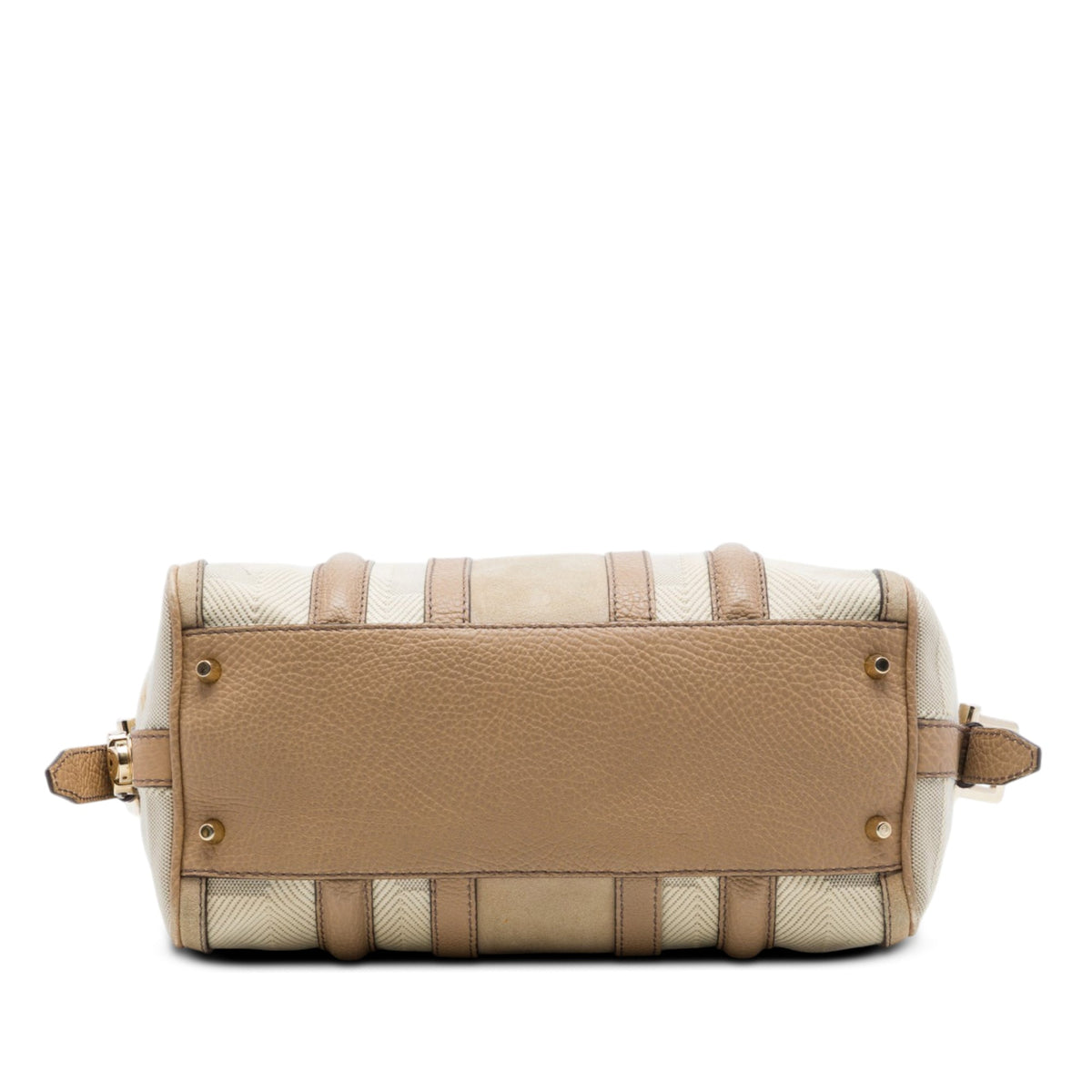 Burberry Suede Trimmed Canvas Nevinson Bowling Bag