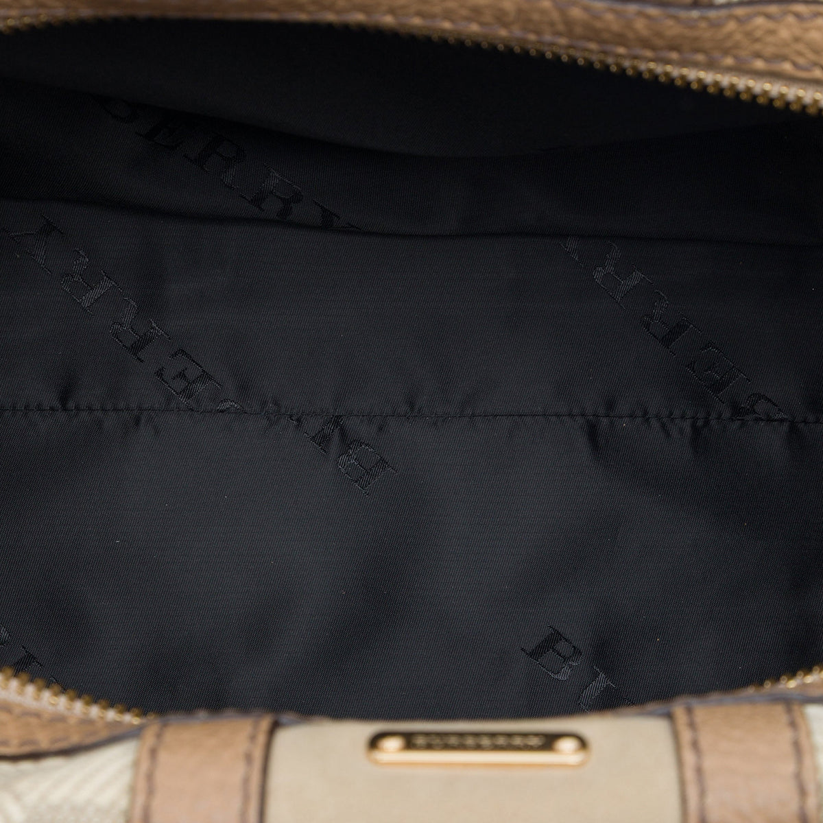 Burberry Suede Trimmed Canvas Nevinson Bowling Bag