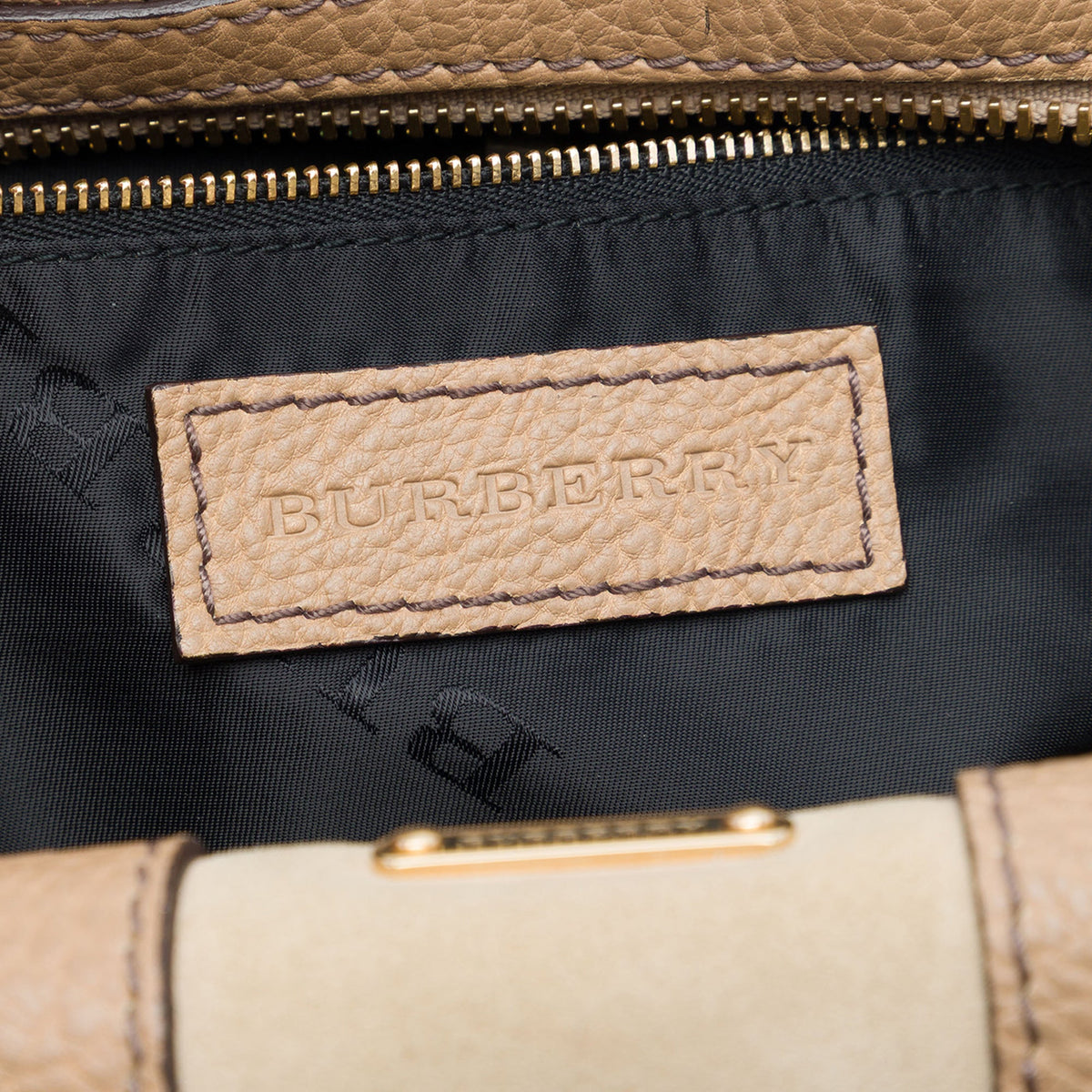 Burberry Suede Trimmed Canvas Nevinson Bowling Bag