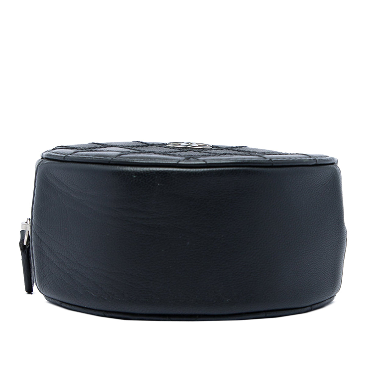 Chanel Quilted Lambskin Ultimate Stitch Round Clutch with Chain — Black