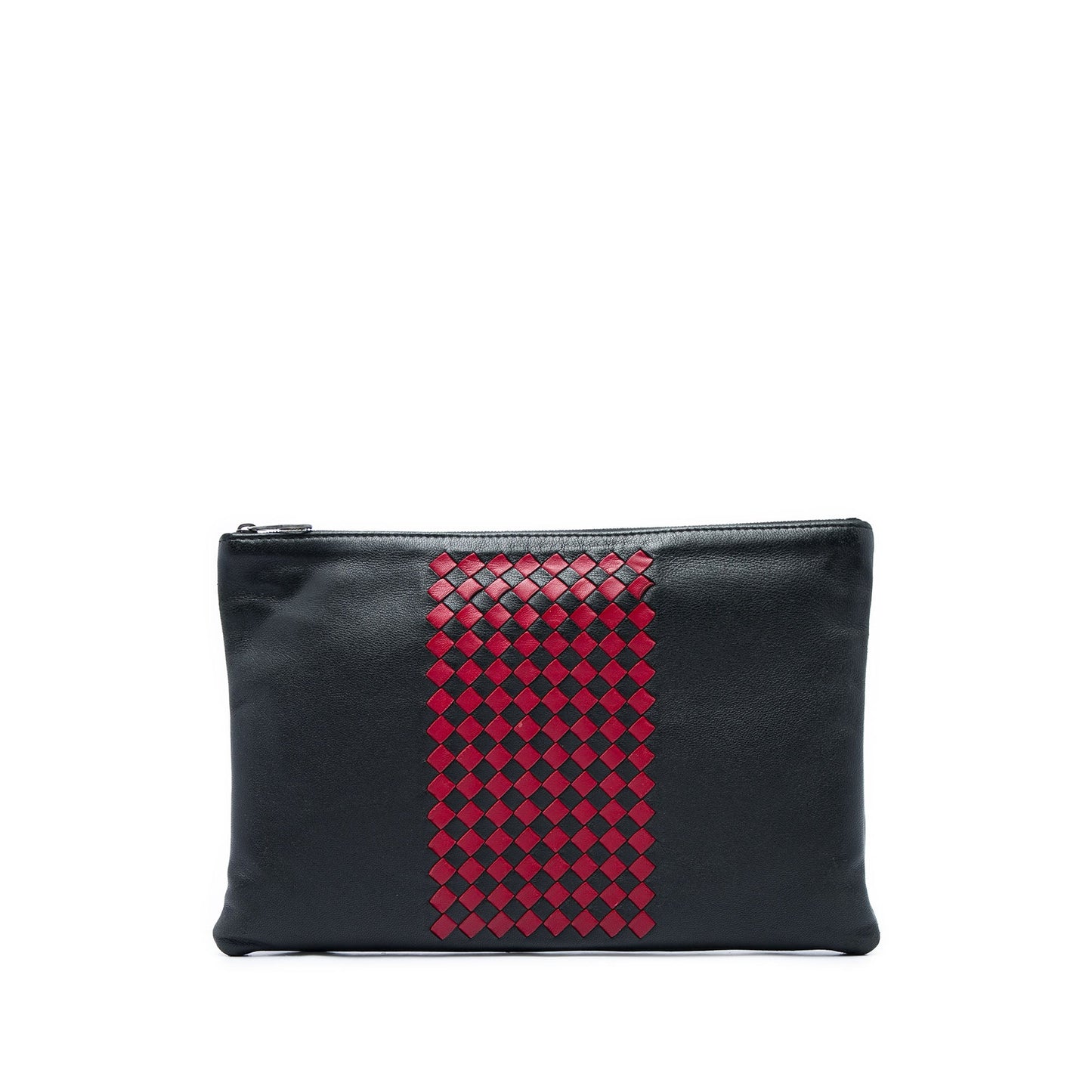 Bottega Veneta Intrecciato Trimmed Bicolor Nappa Clutch