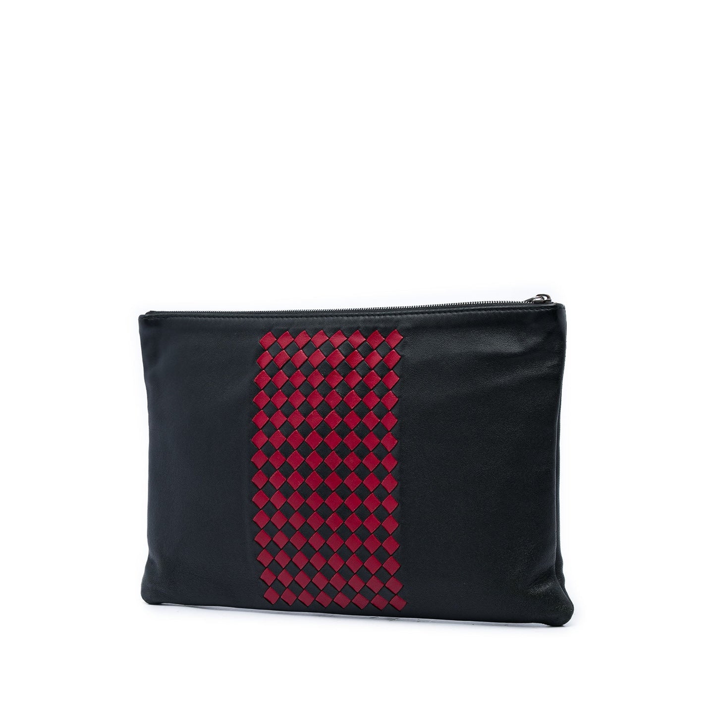 Bottega Veneta Intrecciato Trimmed Bicolor Nappa Clutch