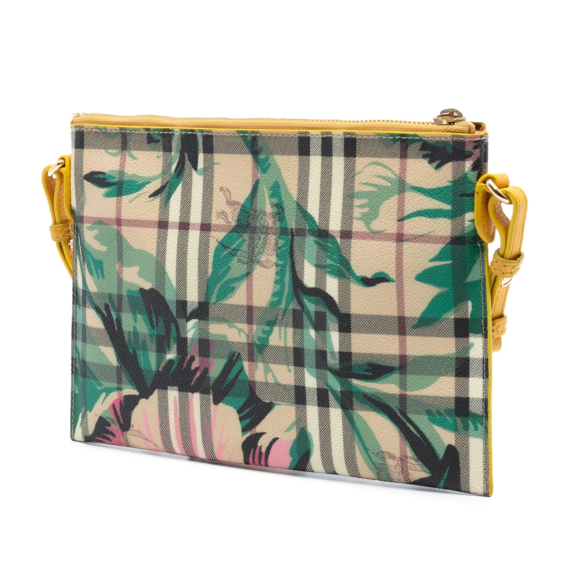 Burberry Haymarket Check Coated Canvas Floral Print Crossbody
