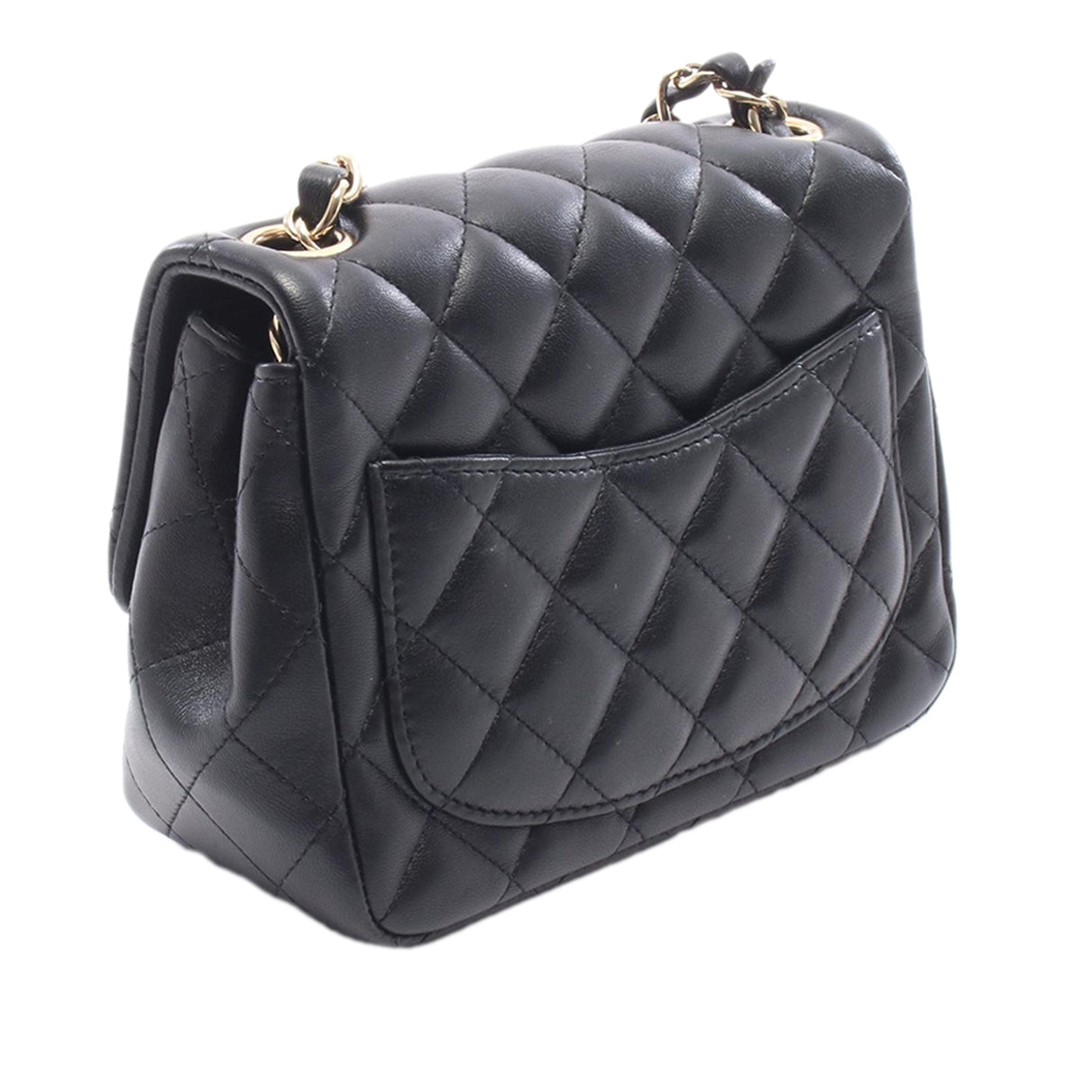 Chanel Mini Square Classic Lambskin Single Flap — Black