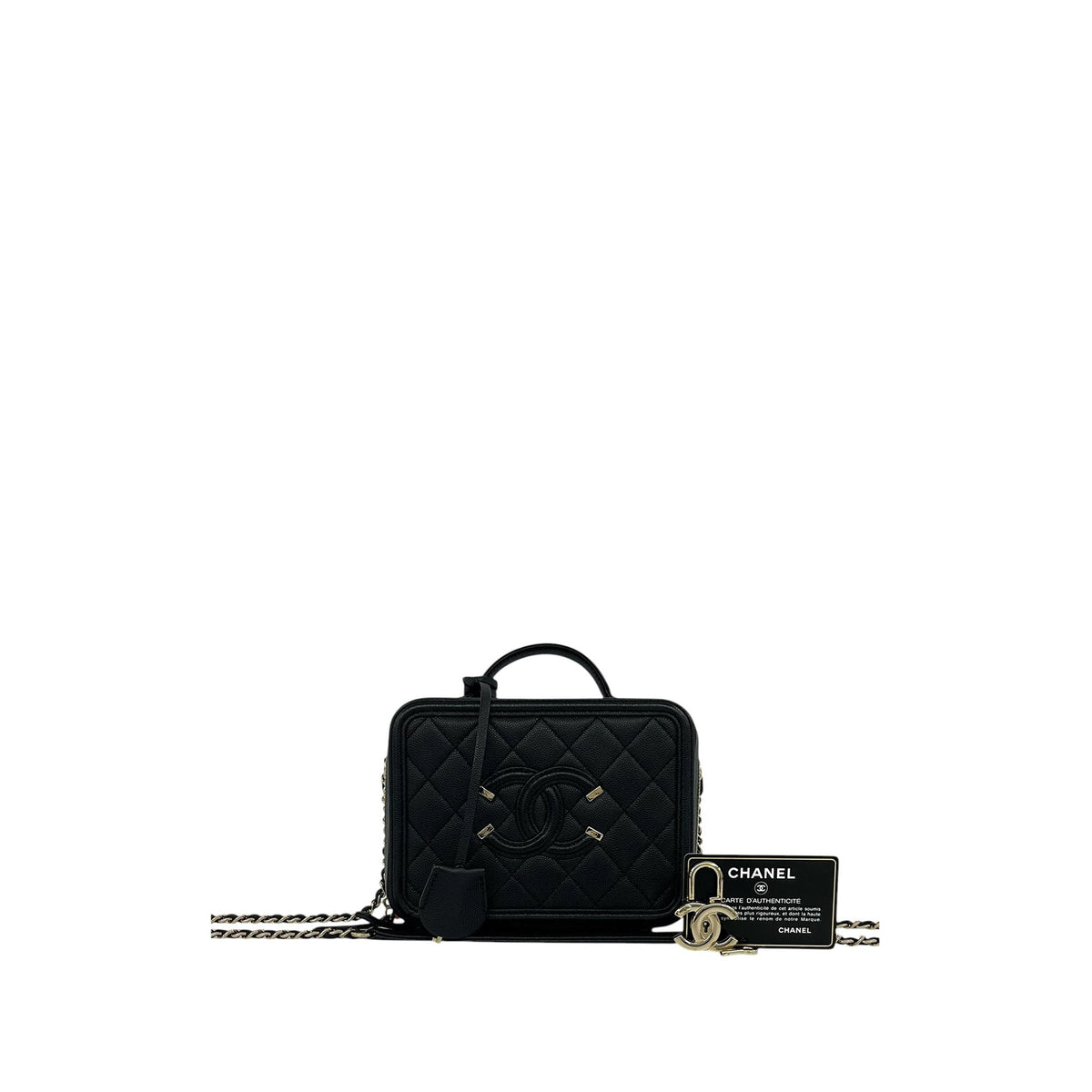 Chanel Small Caviar CC Filigree Vanity Case